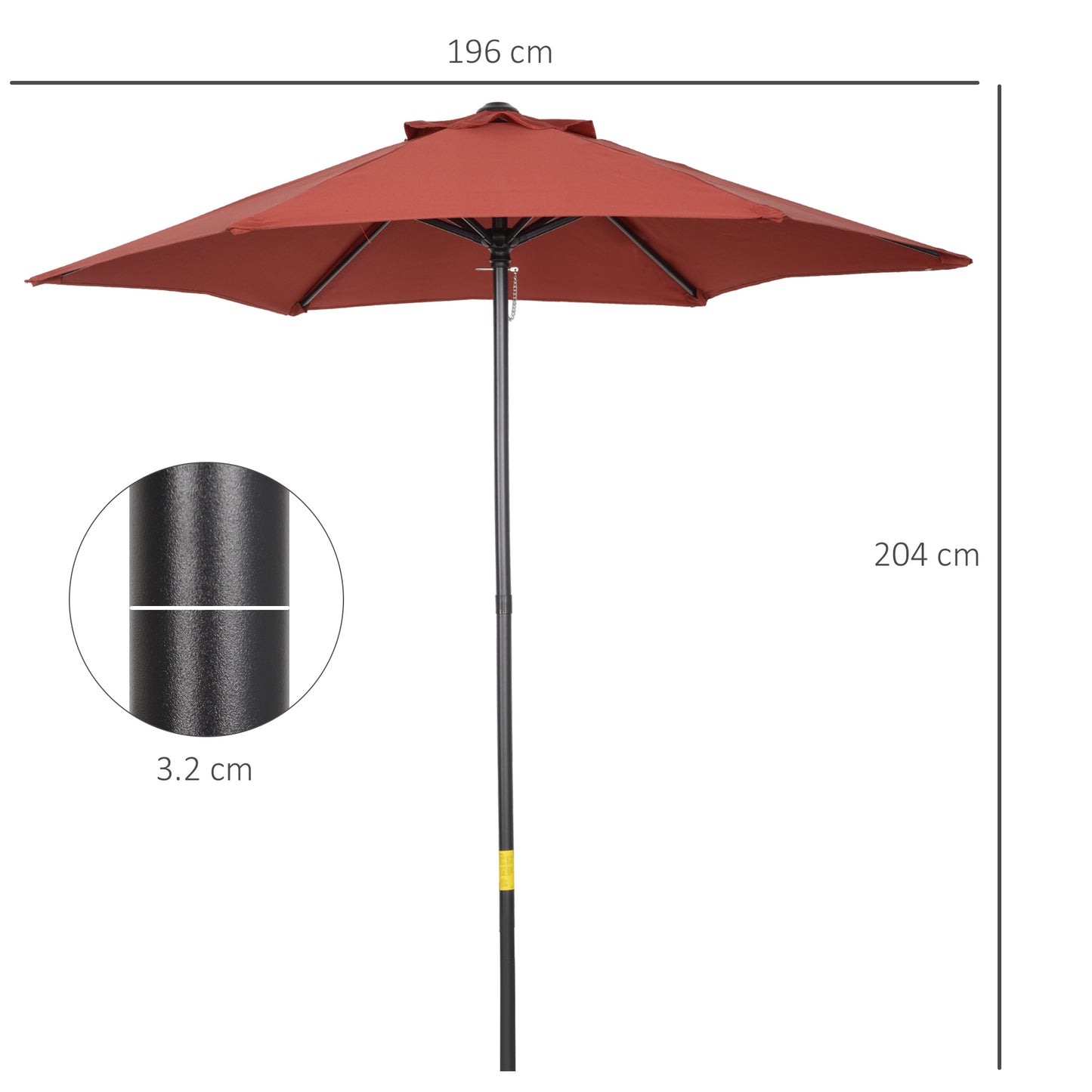 2m Garden Parasol Umbrella