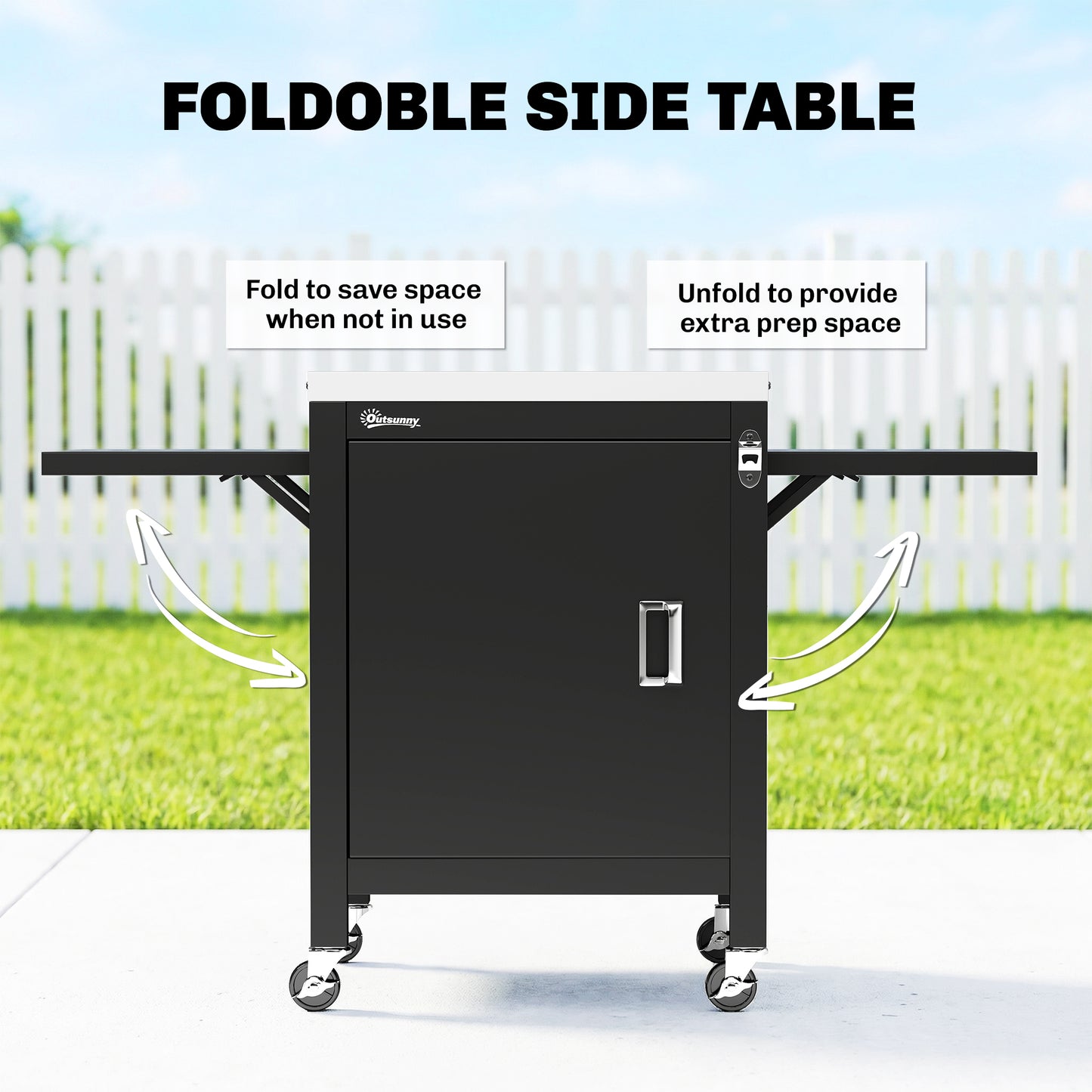 Outdoor Grill Cart with Stainless Steel Tabletop