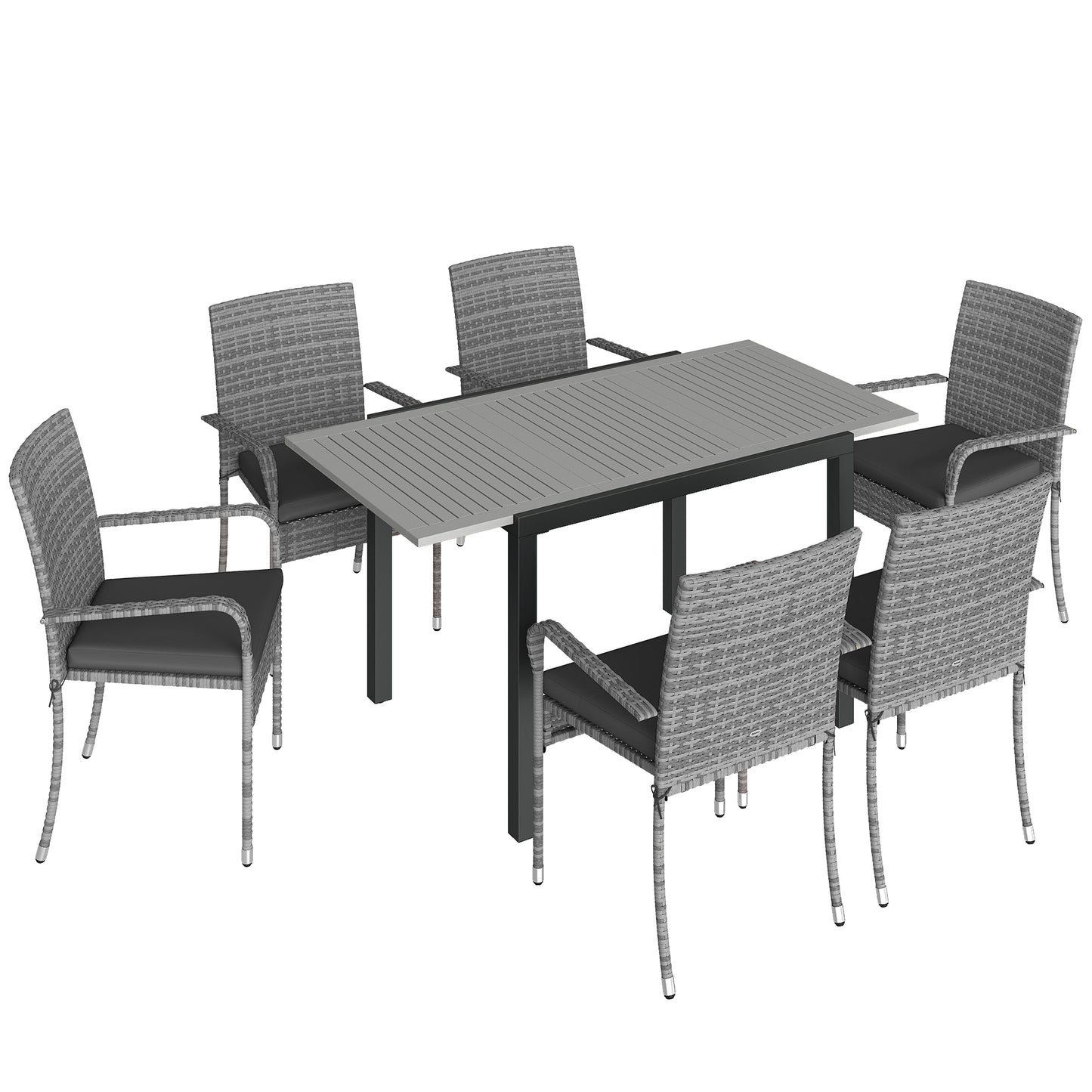 7 Piece Rattan Garden Furniture Set