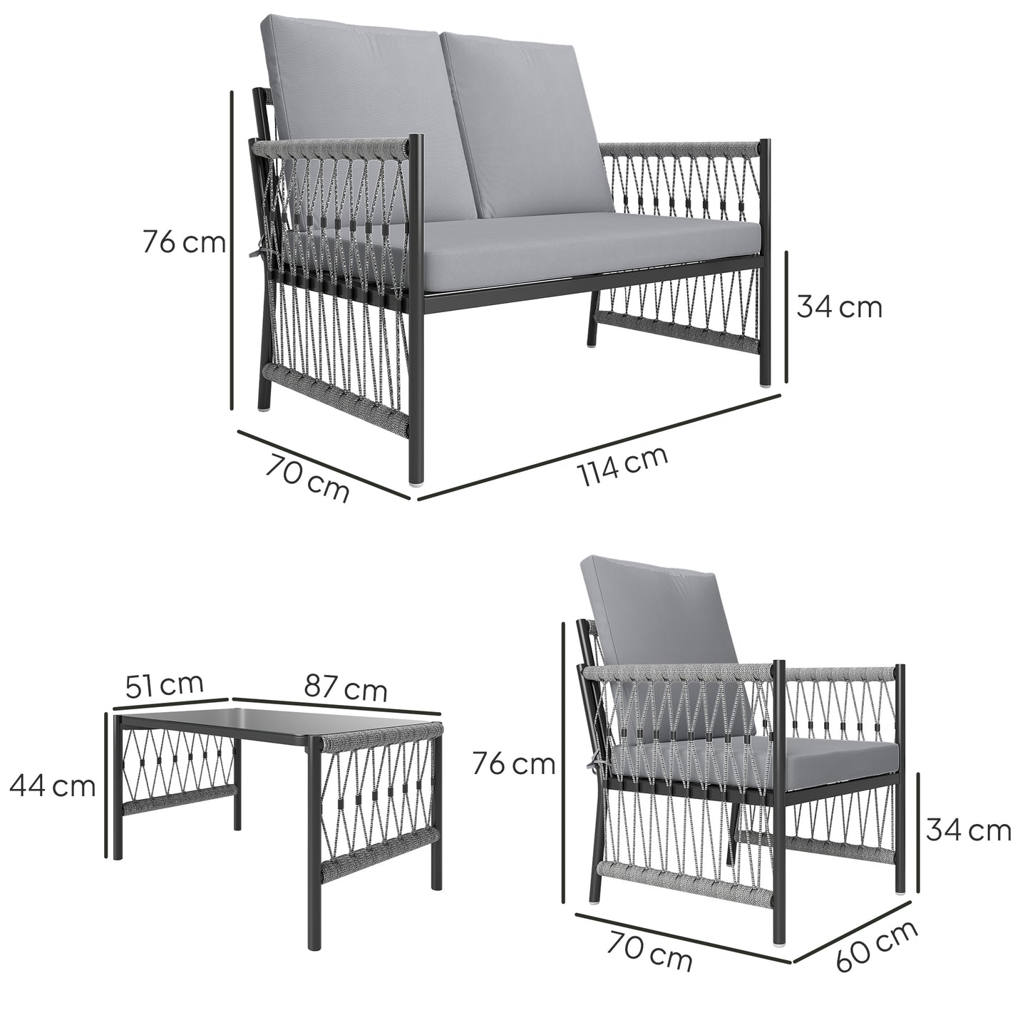 4 Piece Rattan Garden Furniture Set (1)