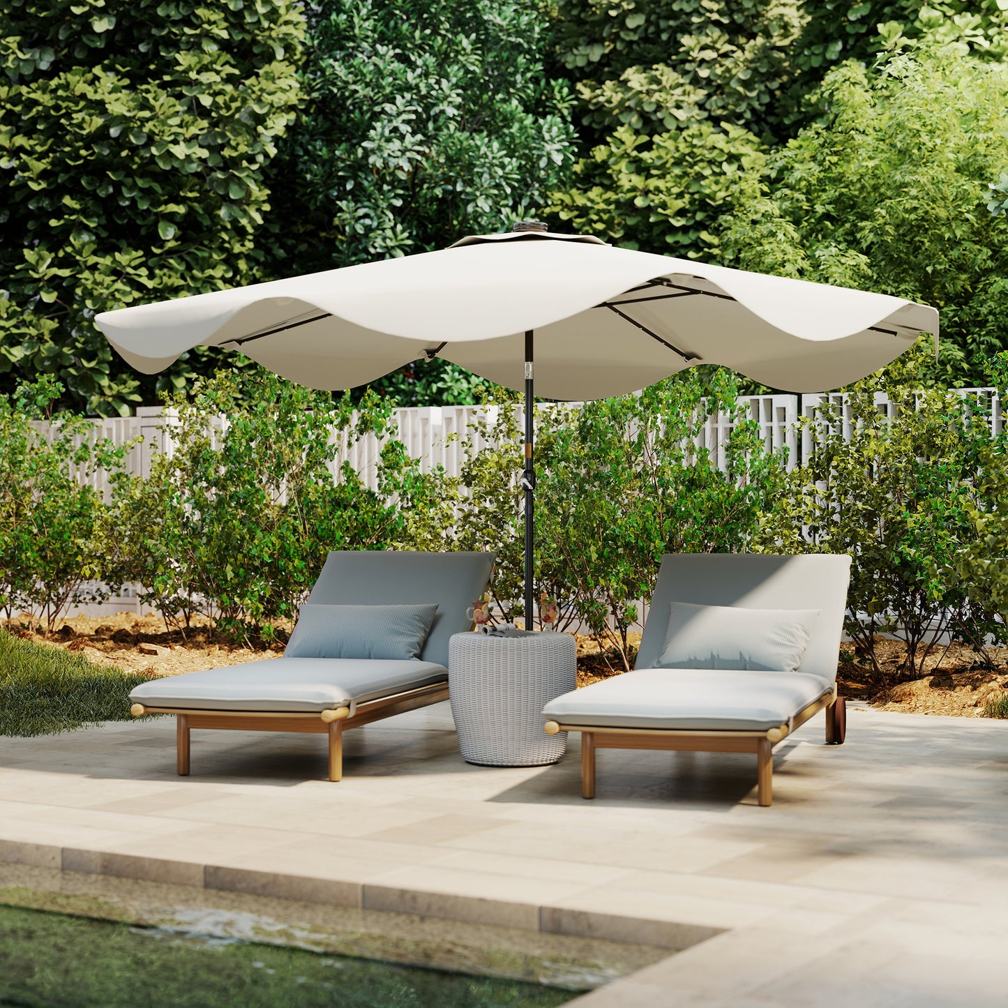 Solar Patio Umbrella with LED and Tilt