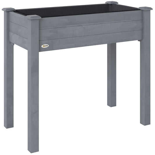 Raised Bed for Garden, Wooden Elevated Planter Box with Bed Liner