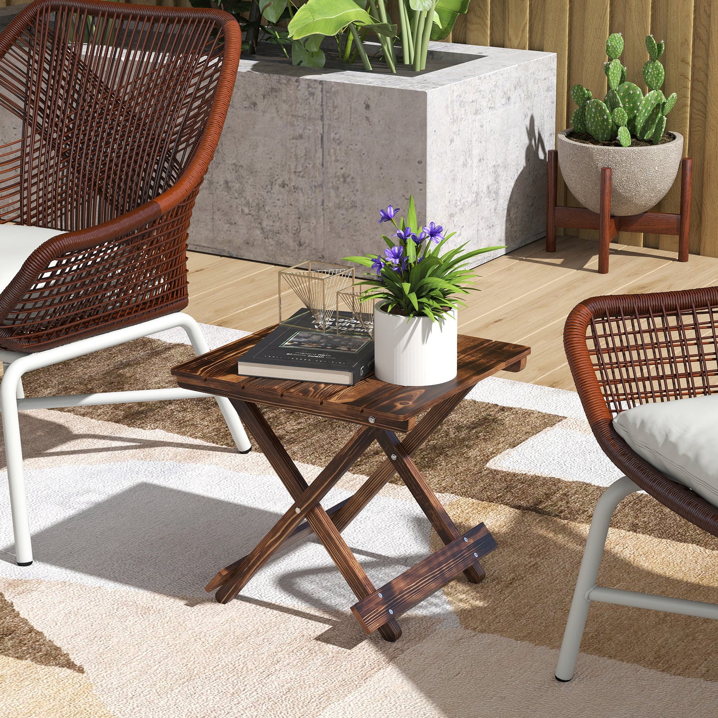 Fir Wood Folding Coffee Table