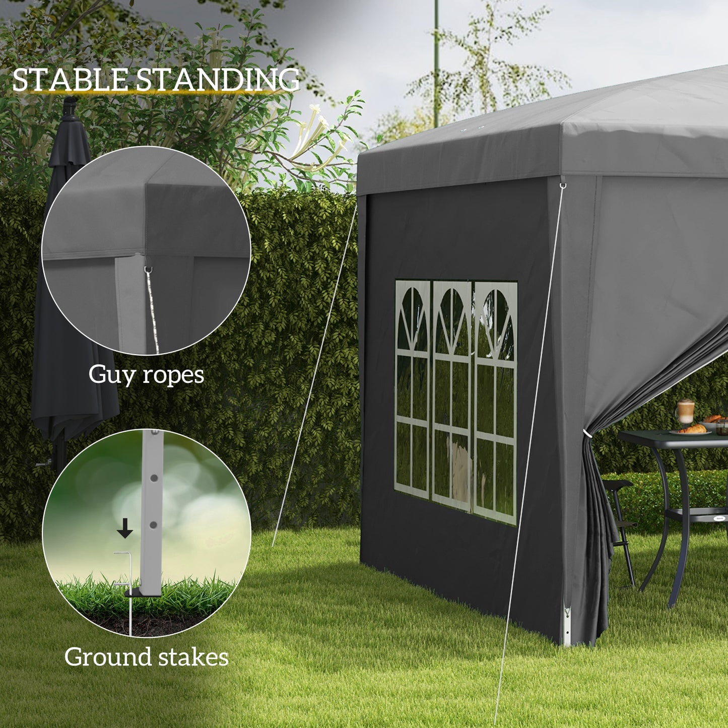 3 x 3 m Garden Pop Up Gazebo, Wedding Party Tent Marquee
