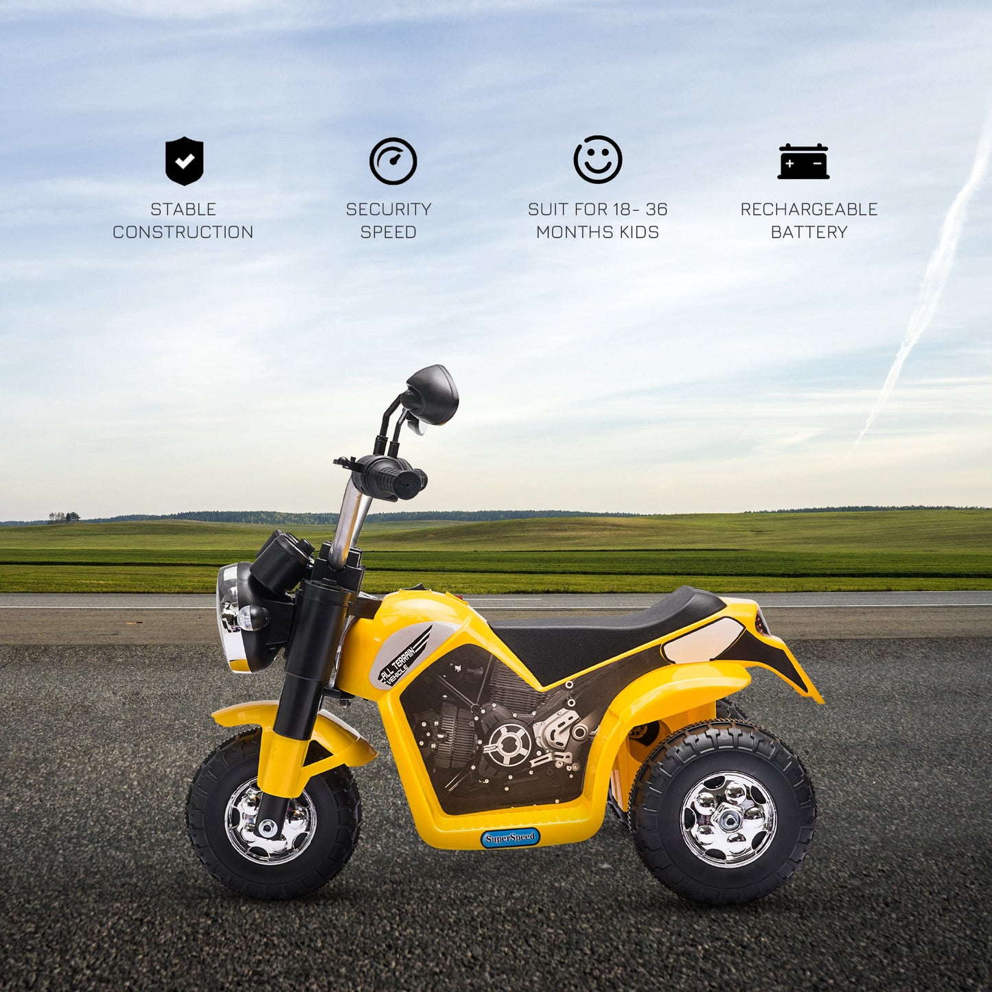 6V Kids Electric Motorbike 3 Wheels Ride On Toy