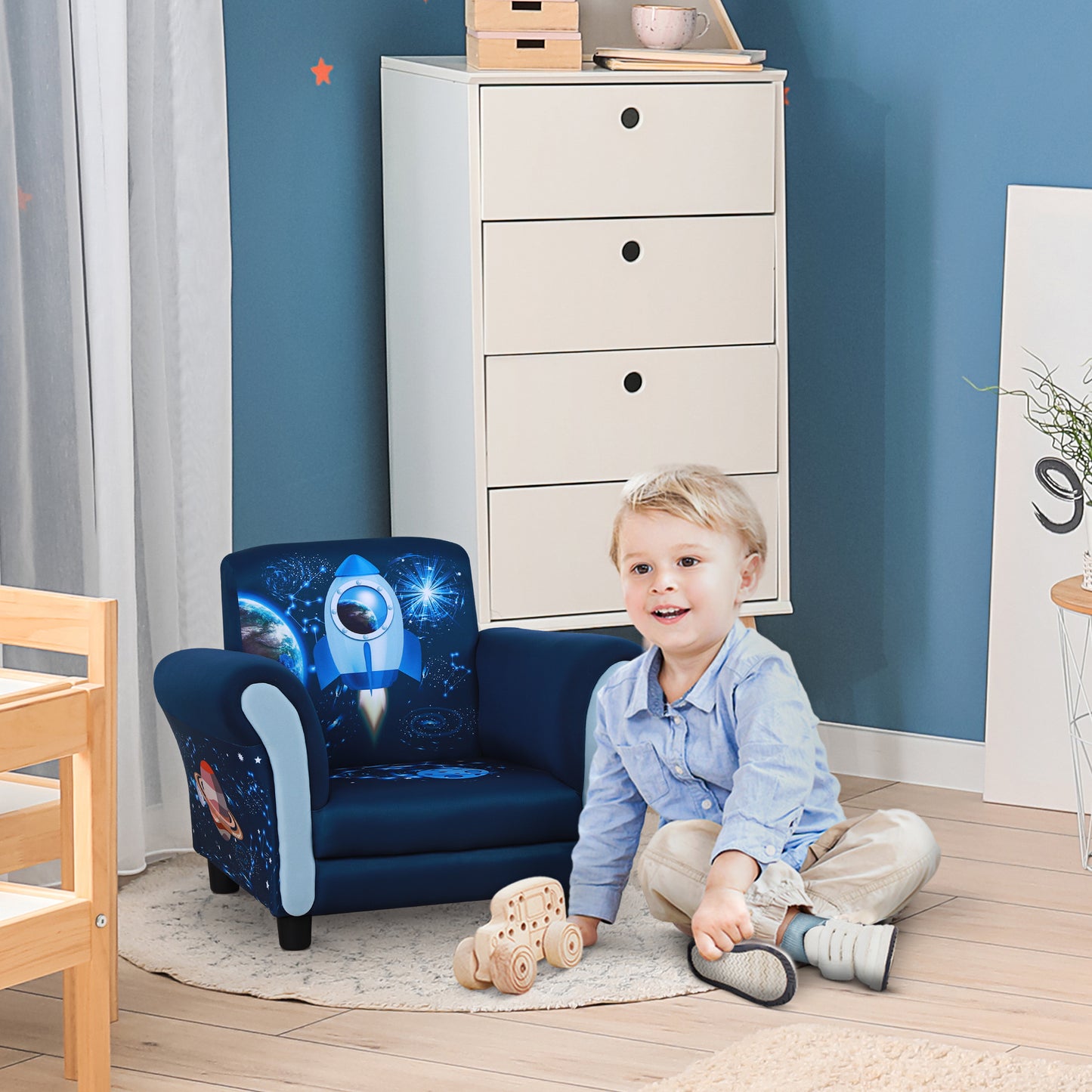 Child Armchair Kids Mini Sofa Chair with Armrest, 59.5 x 43 x 46.5cm