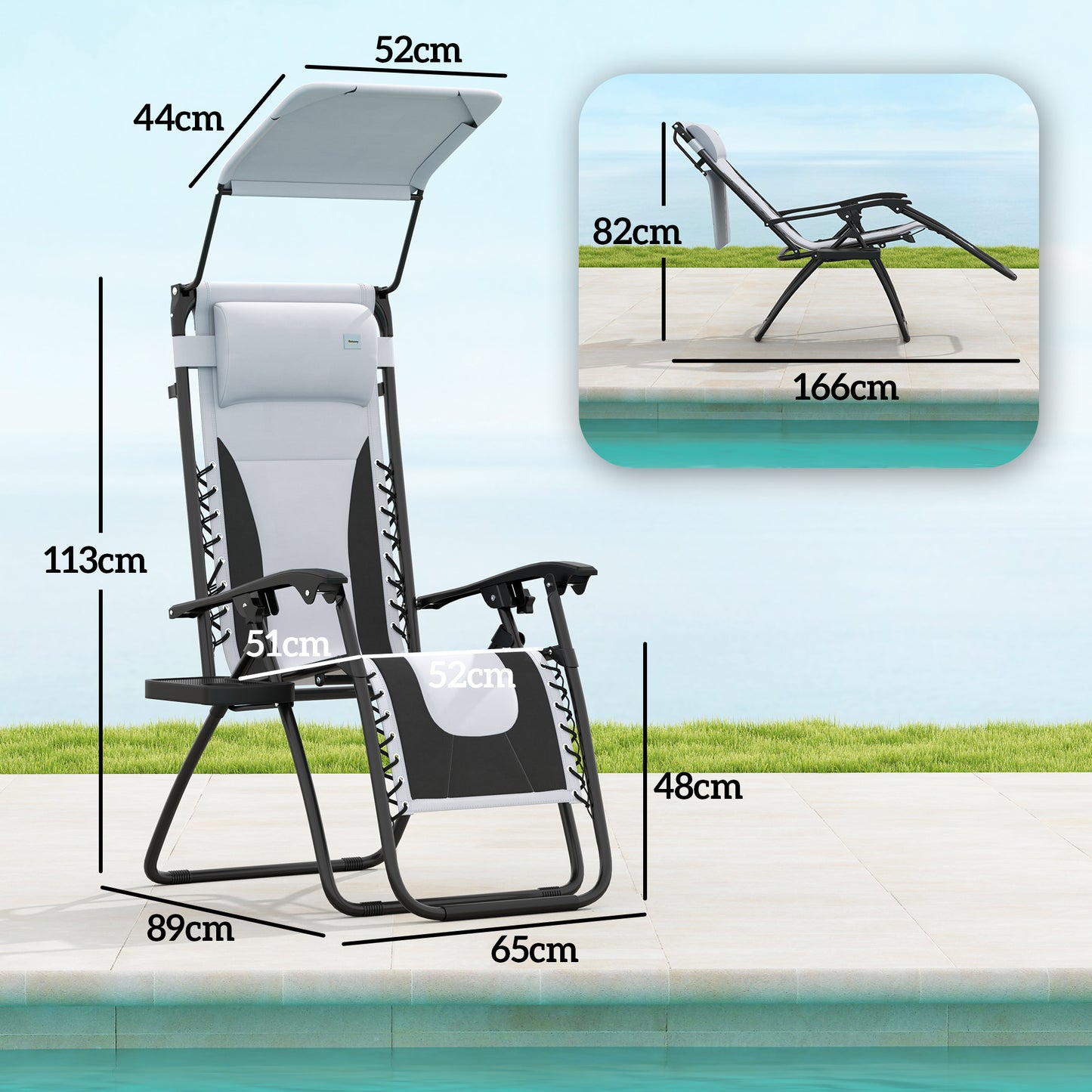Zero Gravity Lounger Chair Set of 2