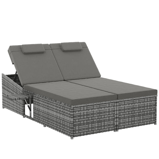 2 Seater Rattan Day Bed w/ Fire Retardant Cushions