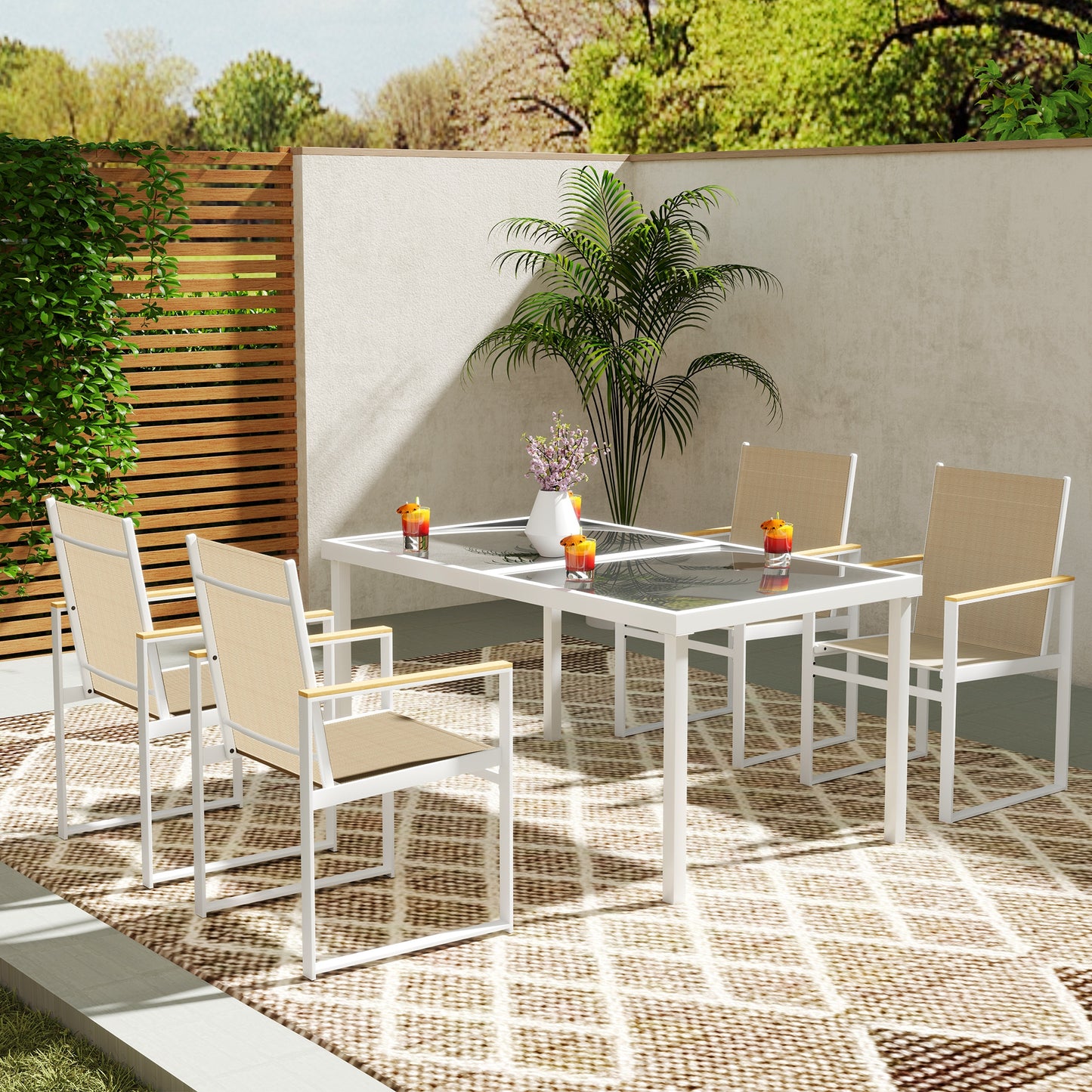 5 Piece Garden Furniture Set with 4 Armchairs