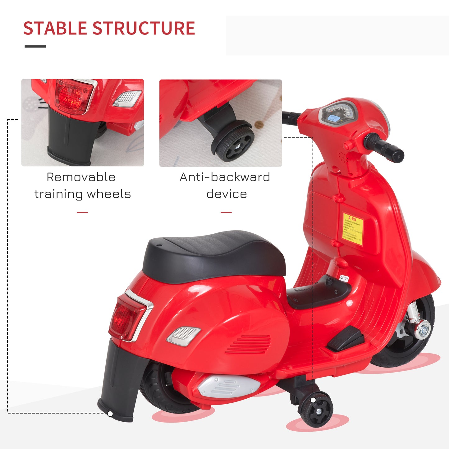 Vespa Licensed 6V Kids Electric Motorbike Ride On Motorcycle