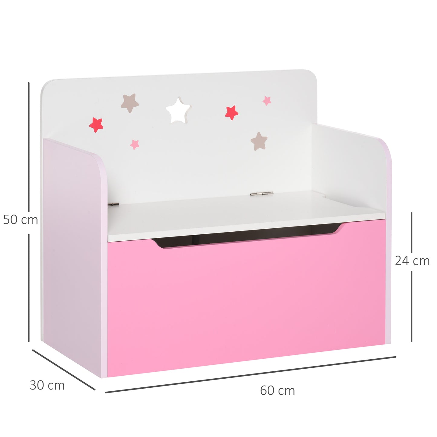 Kids Wooden Toy Box Children Storage Chest Bench Organiser Safety