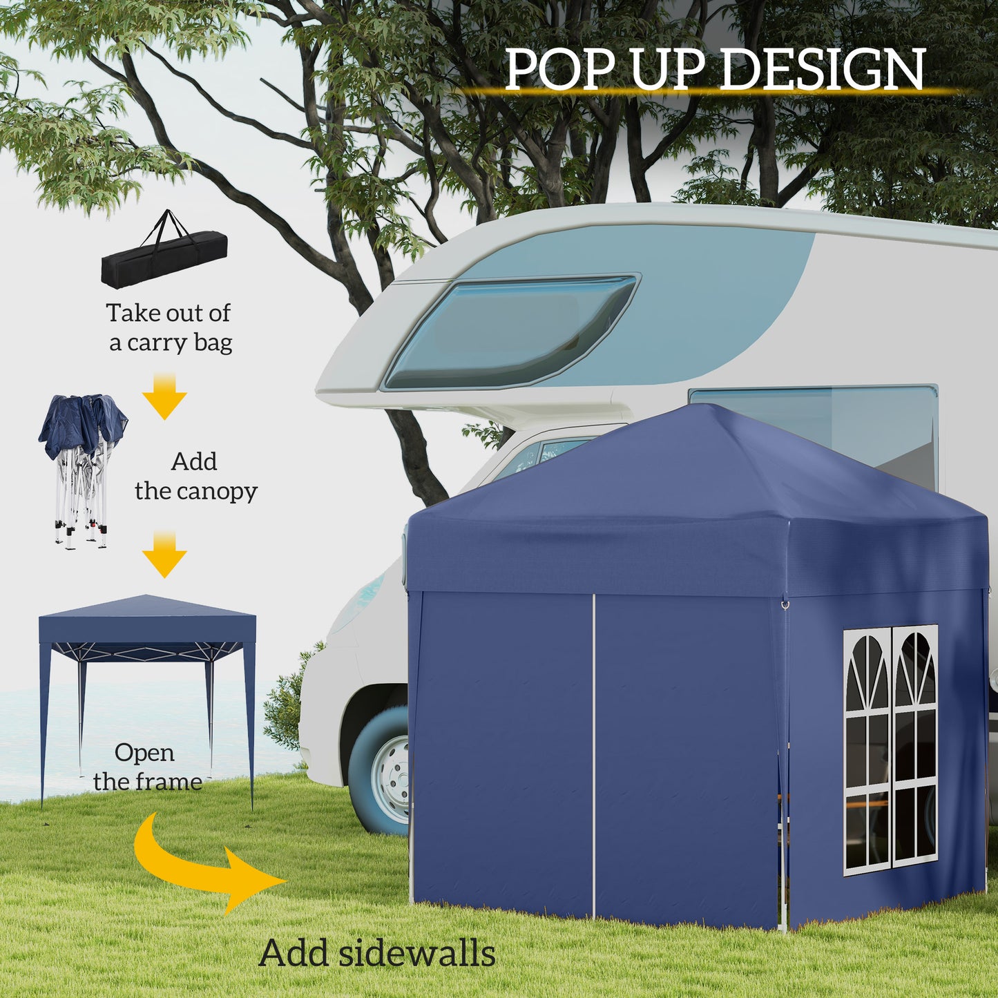 2 x 2 m Garden Pop Up Gazebo, Wedding Party Tent Marquee