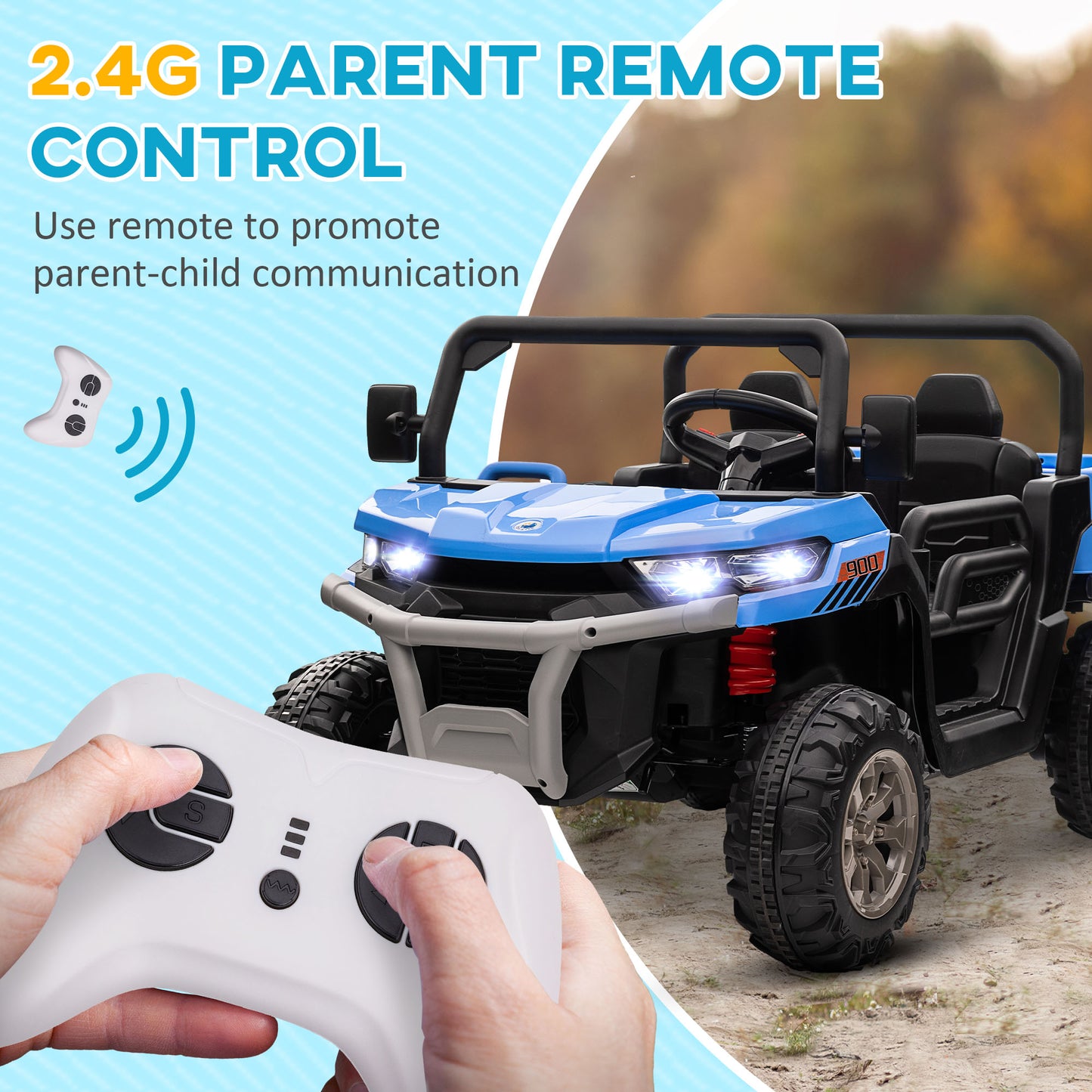 12V 2 Seater Kids Electric Ride-On Car with Electric Bucket