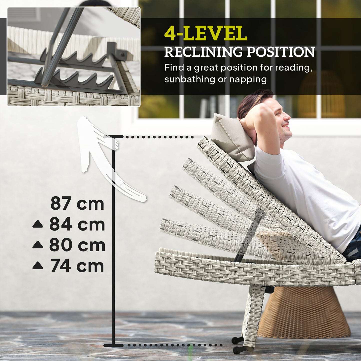 Outdoor PE Rattan Sun Lounger (1)