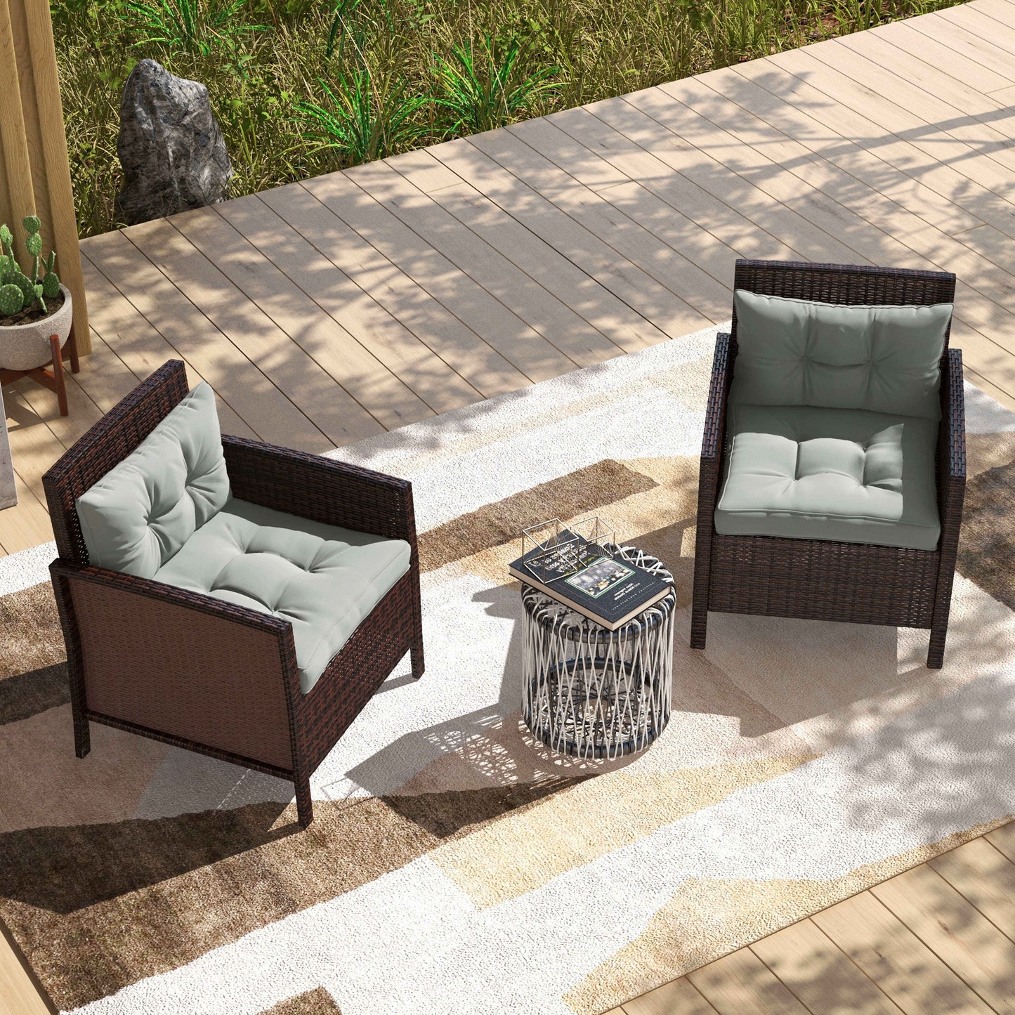 4-Piece Seat Cushions Back Pillows Replacement