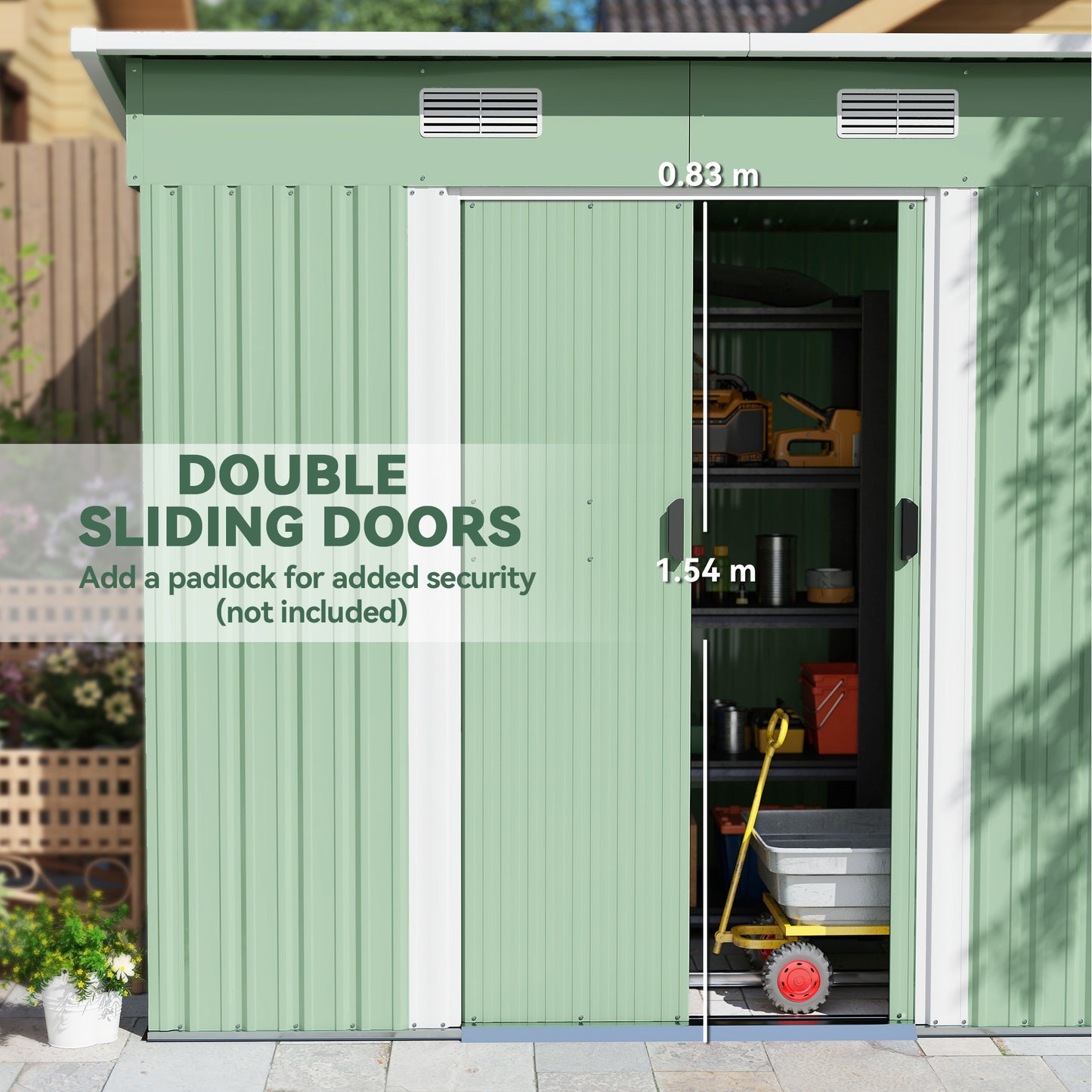 7 x 4ft Outdoor Garden Metal Storage Shed