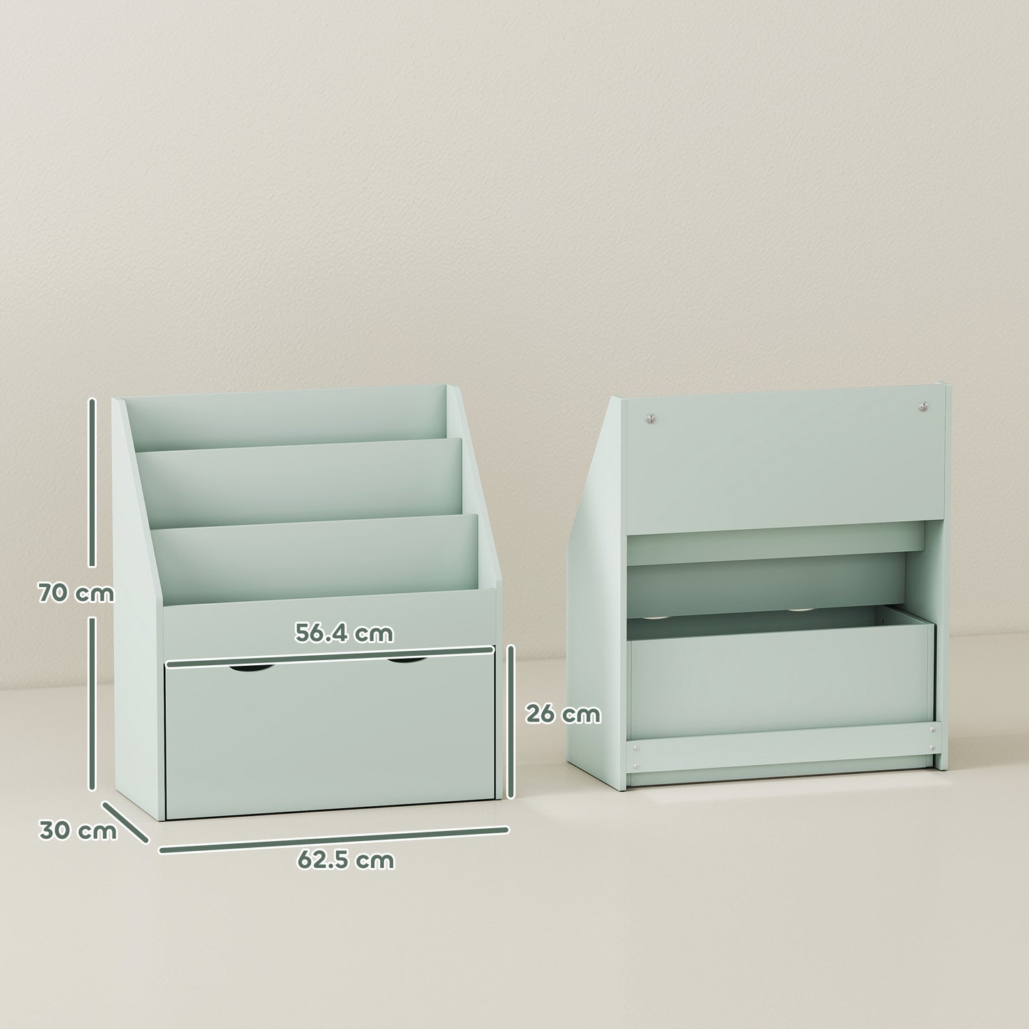 Bookcase for Kids with Shelves, Drawer, Bookcase for Bedroom, Playroom