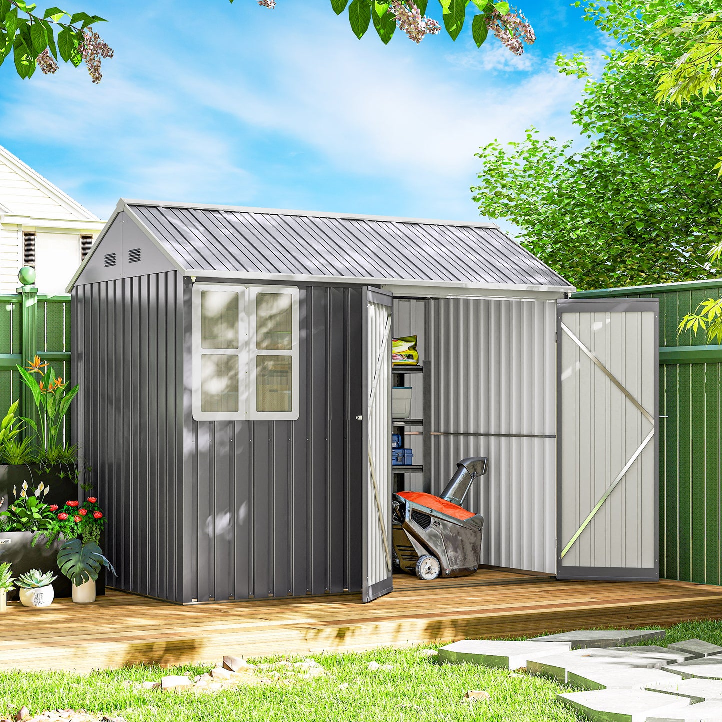 8 x 6 ft Galvanised Garden Shed