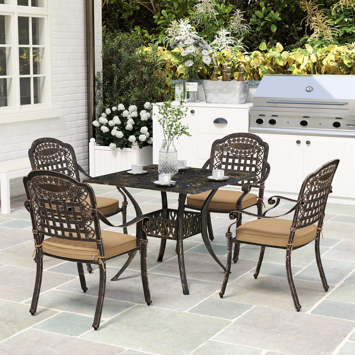 Five-Piece Cast Aluminium Garden Dining Set