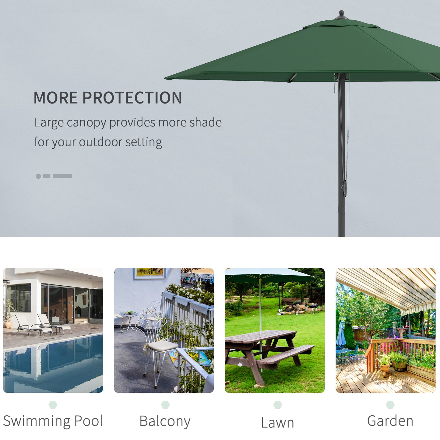 2.8m Garden Parasol Umbrella