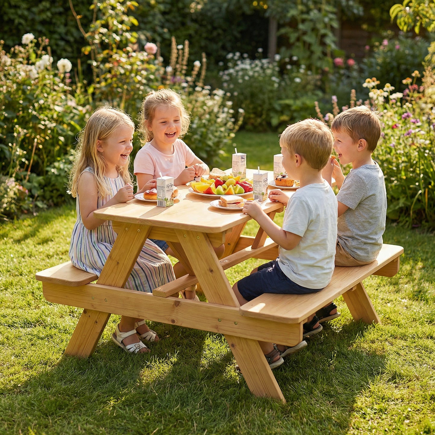 Kids Picnic Table for Outdoor Wooden Table & Bench Set