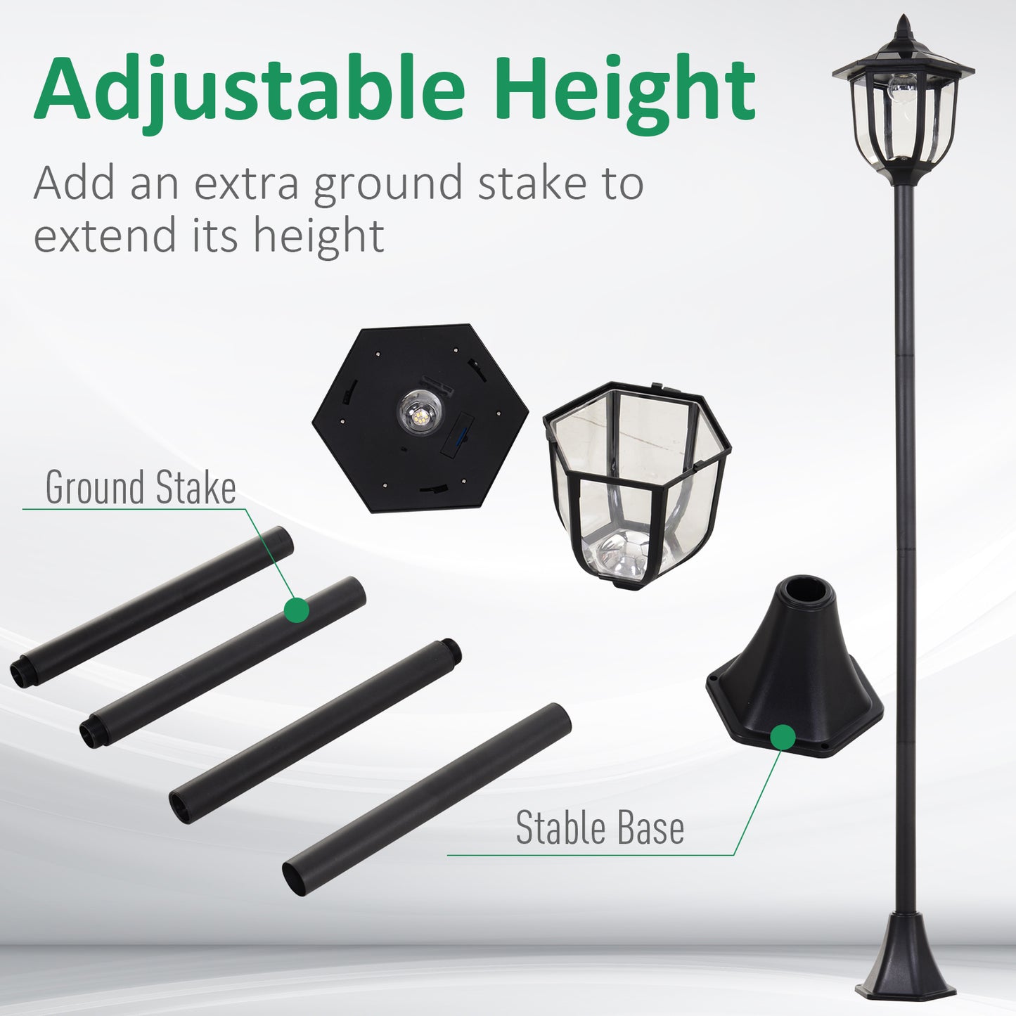 Outdoor Garden Solar Post Lamp Sensor Light  LED Lantern Bollard