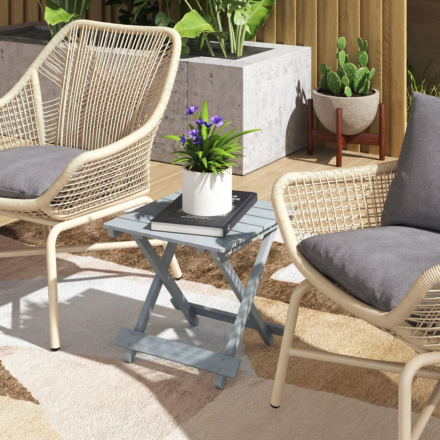 Fir Wood Folding Coffee Table