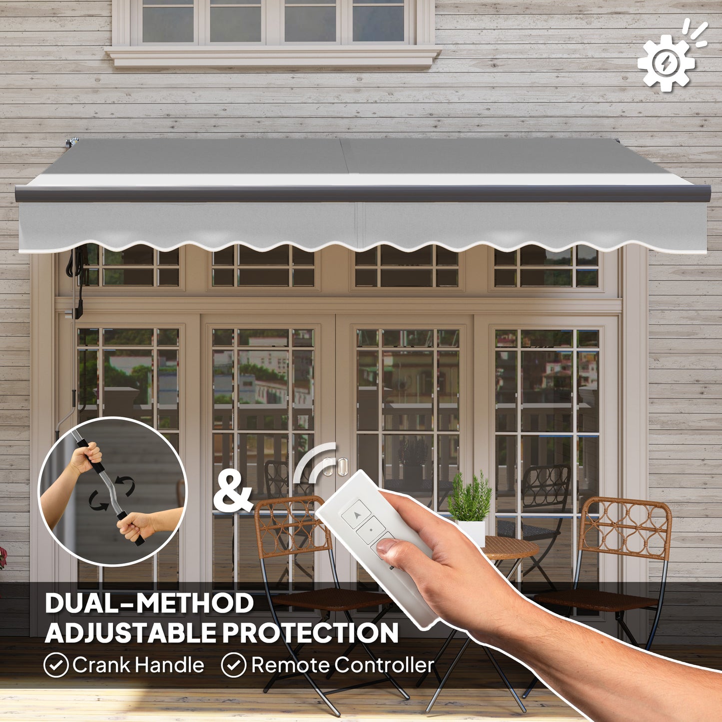 3 x 2.5m Electric Awning with Remote Controller (1)