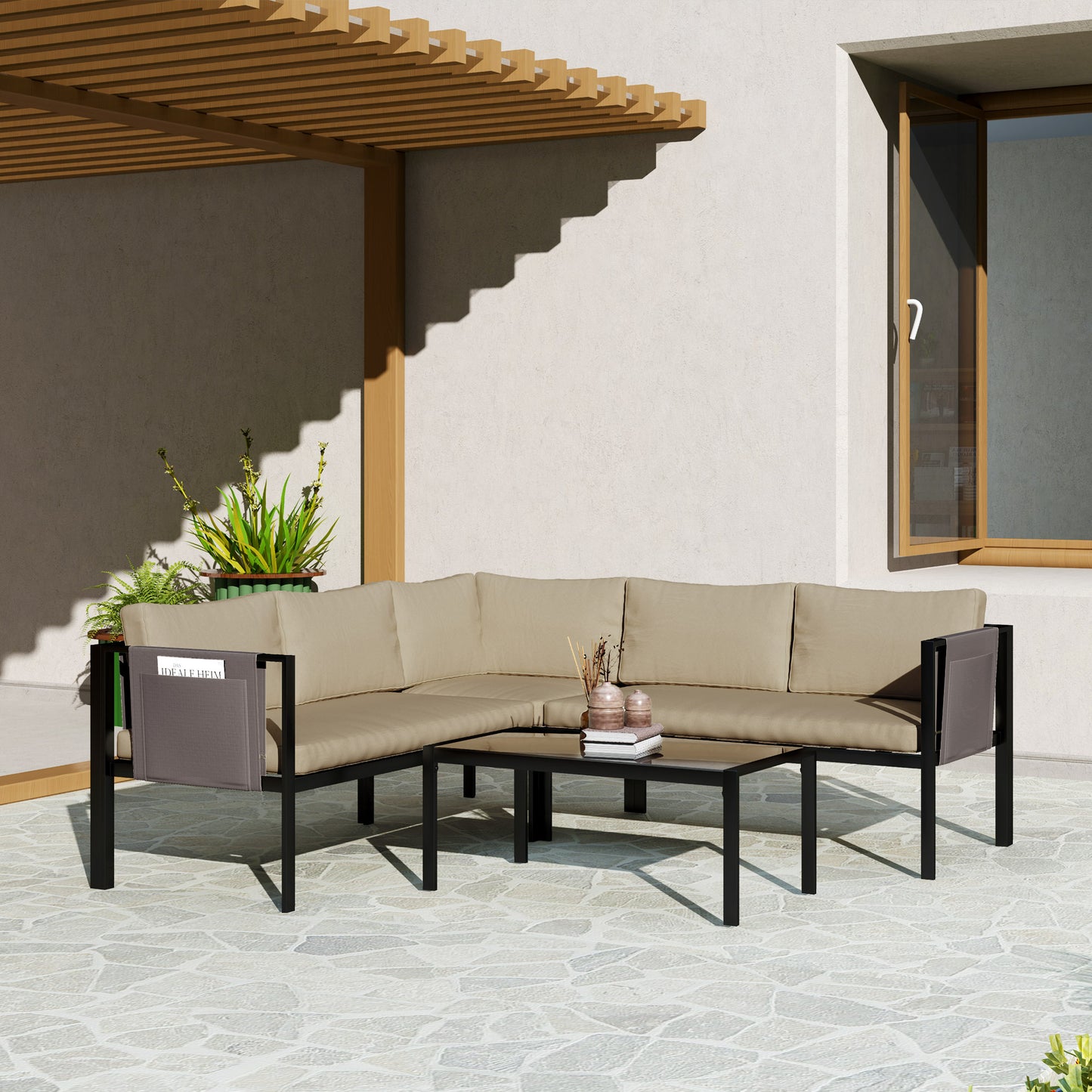 5 Seater Garden Corner Sofa Set