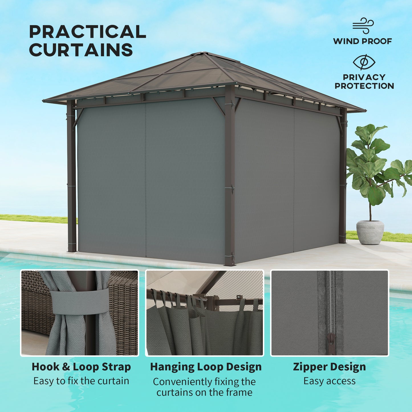 3 x 3.6m Hardtop Gazebo Canopy