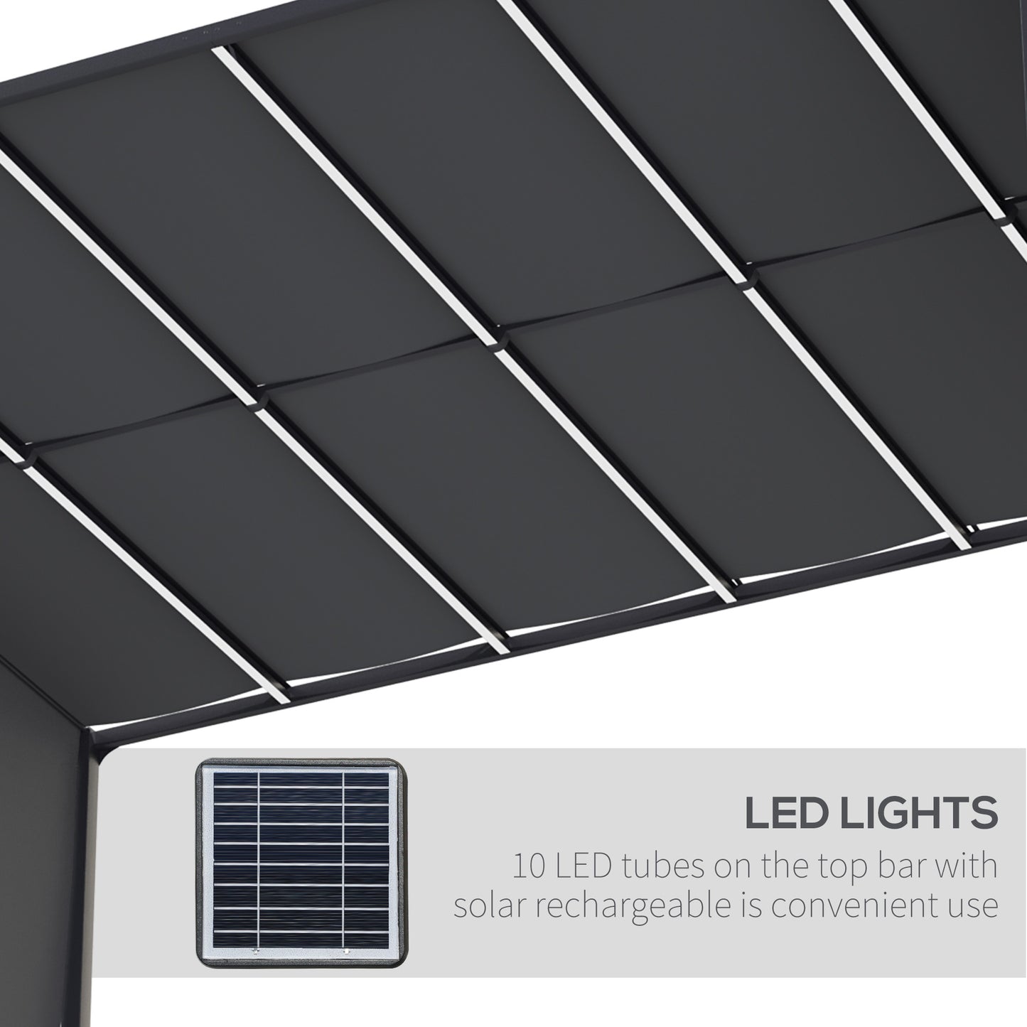 3(m) x 4m Metal Pergola with LED Lights