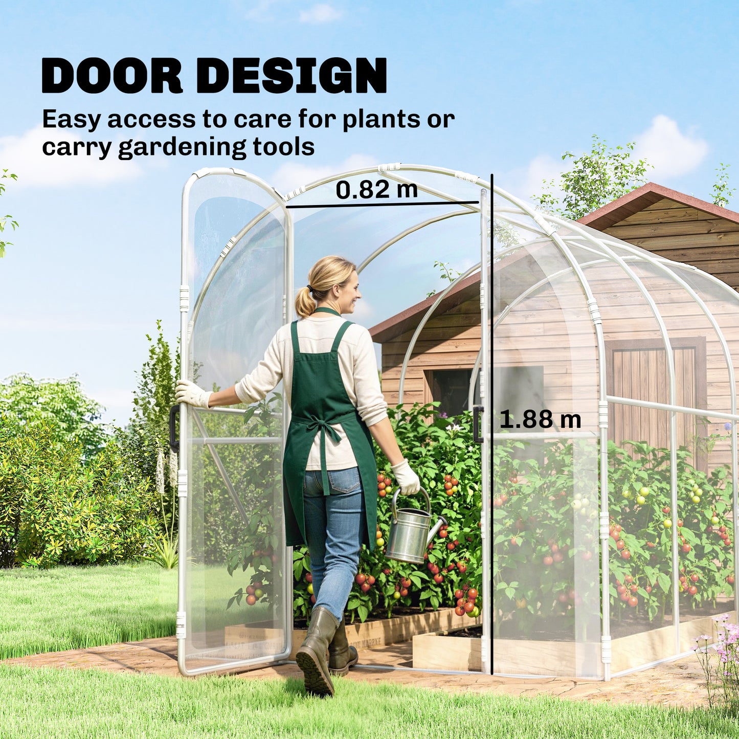 Polytunnel Greenhouse Walk-in Grow House with PE Cover