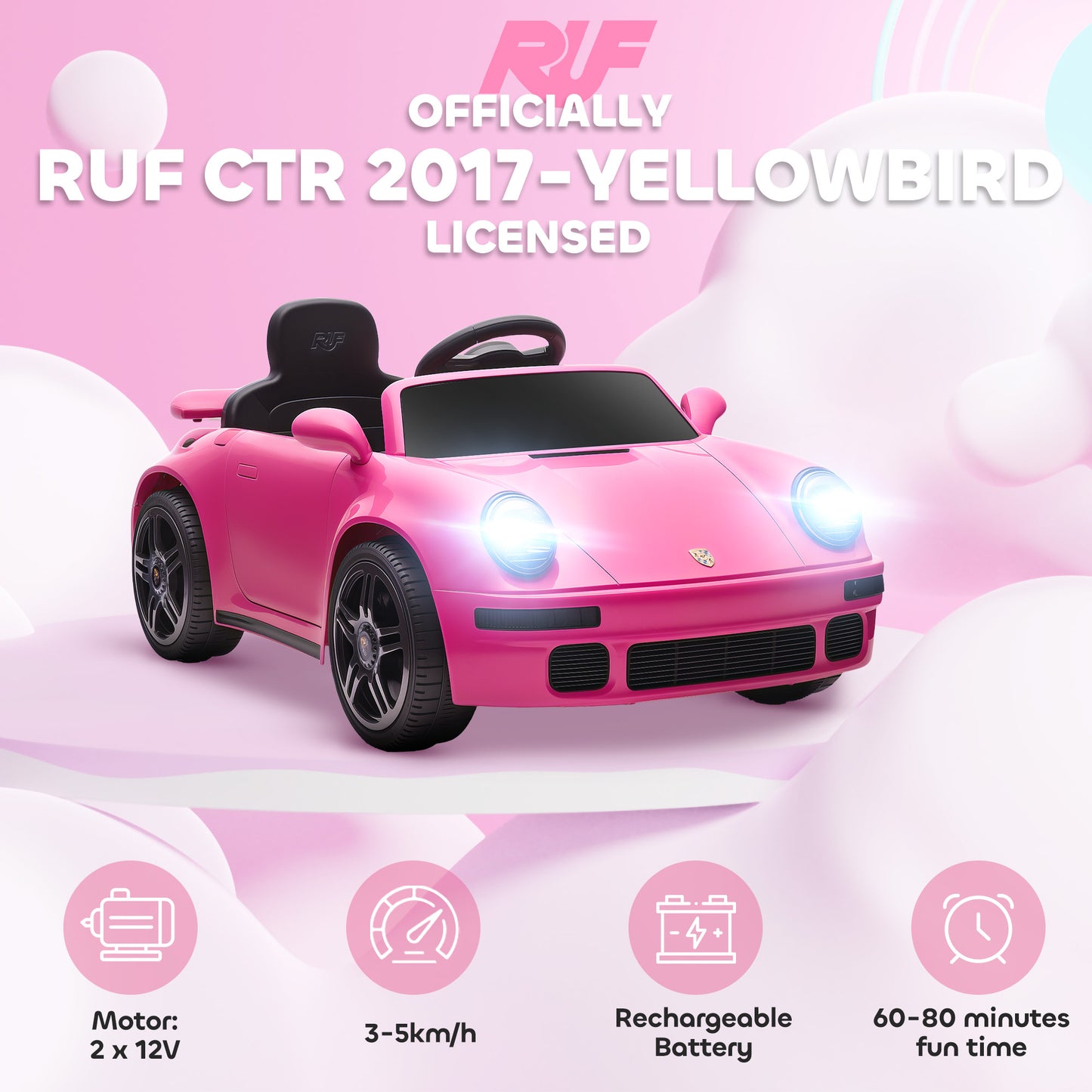 Licensed RUF CTR 2017-Yellowbird Electric Car for Kids