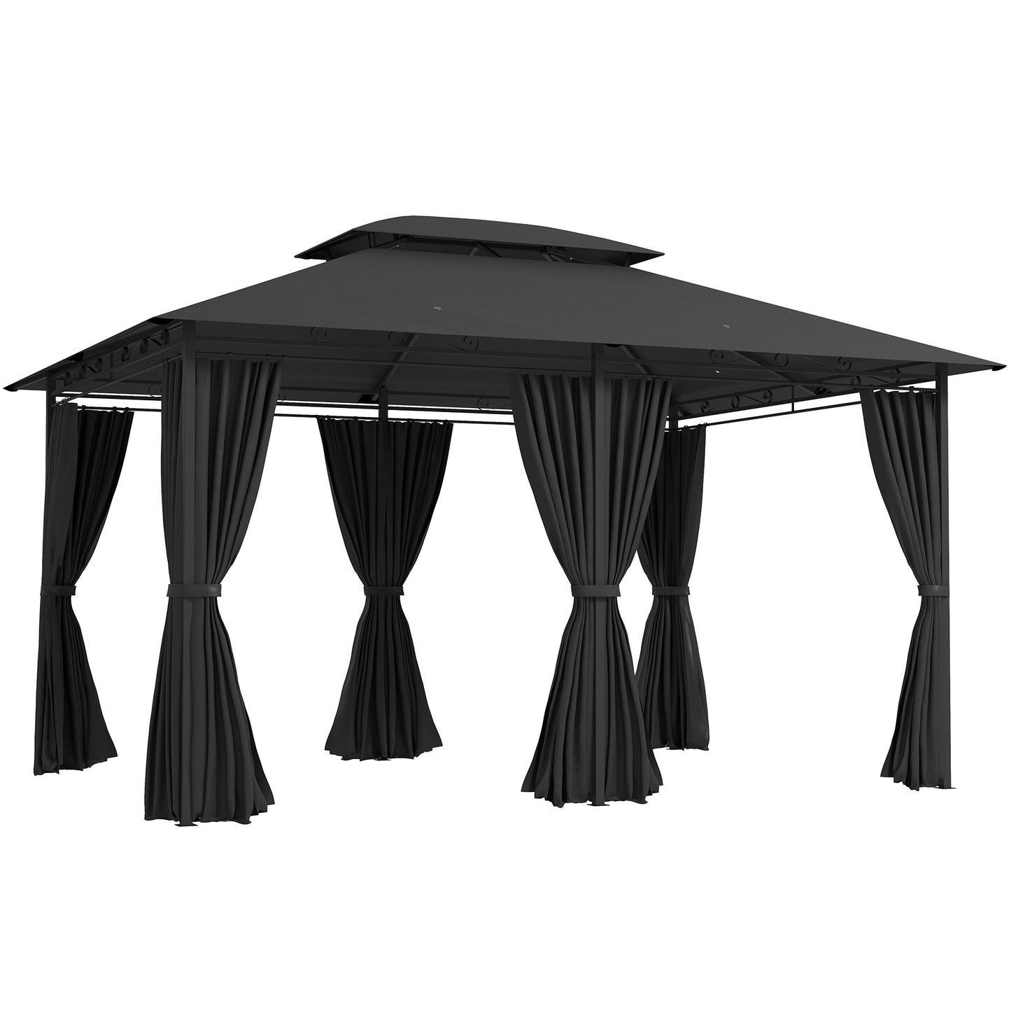 3 x 4m Steel Gazebo, with Curtains