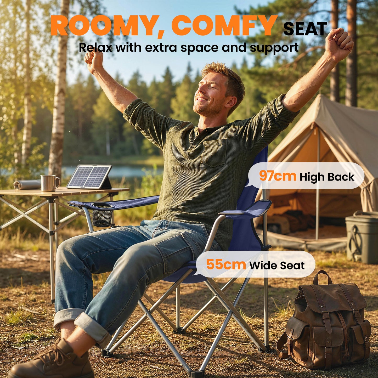 Camping Chair Set of 2 Portable Folding Outdoor Camp Chair