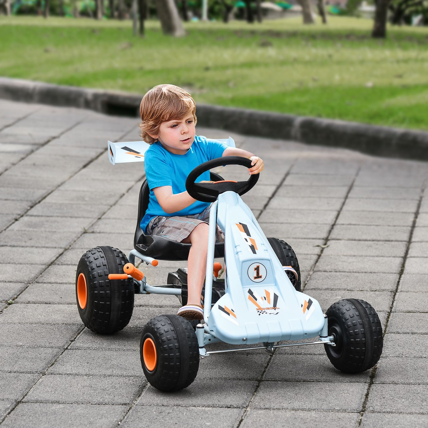 Pedal Go Kart, Kids Ride On Race Car with Brake, Gears Shift