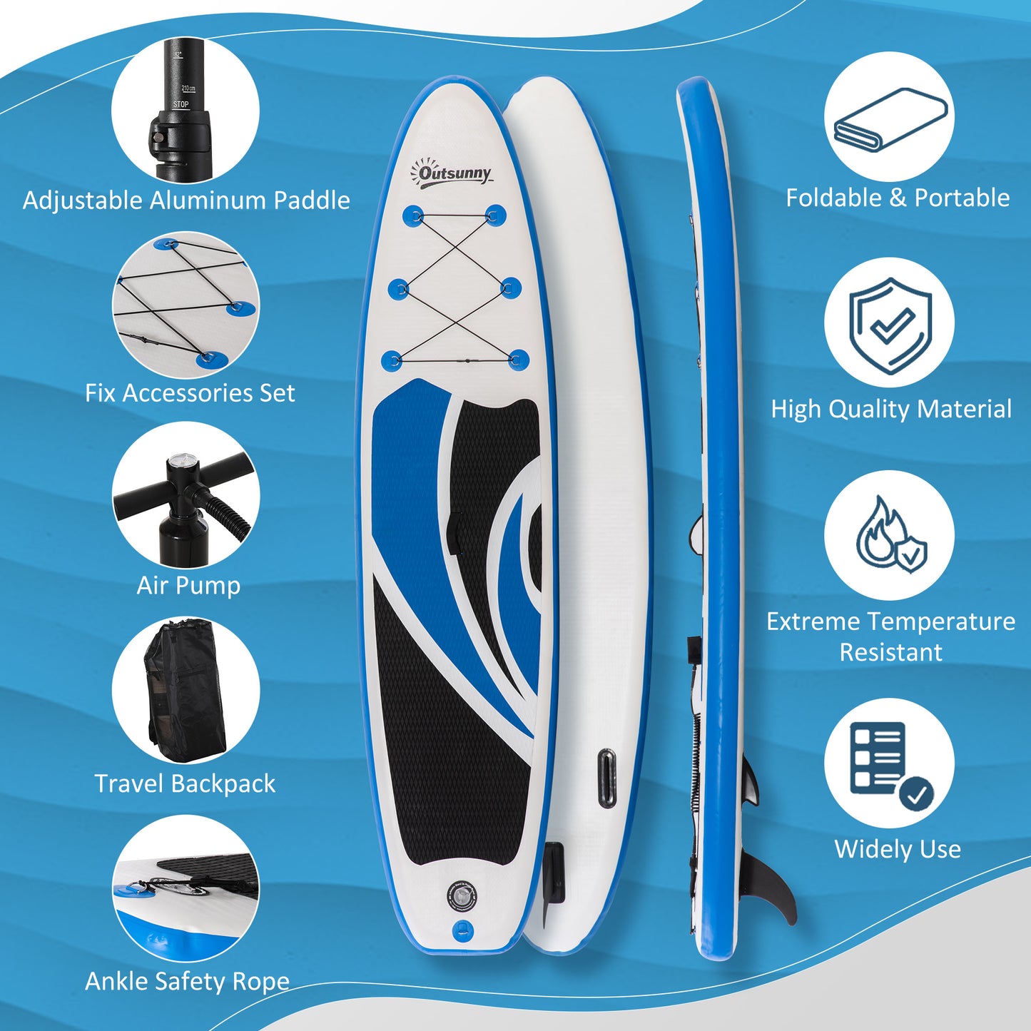 10.6' x 32" x 6" Inflatable Stand Up Paddle Board