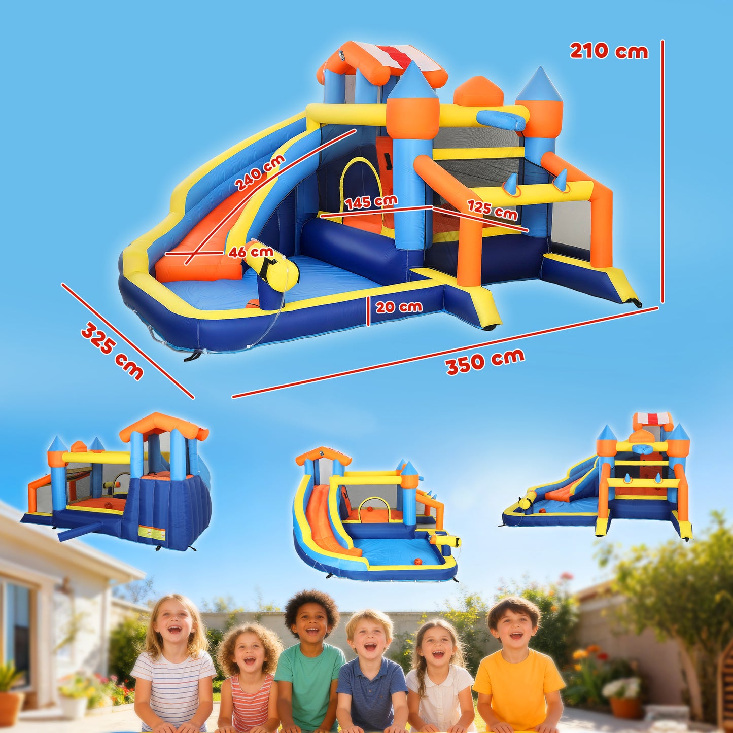 Bouncy Castle for Kids, Inflatable Bounce House with Slide