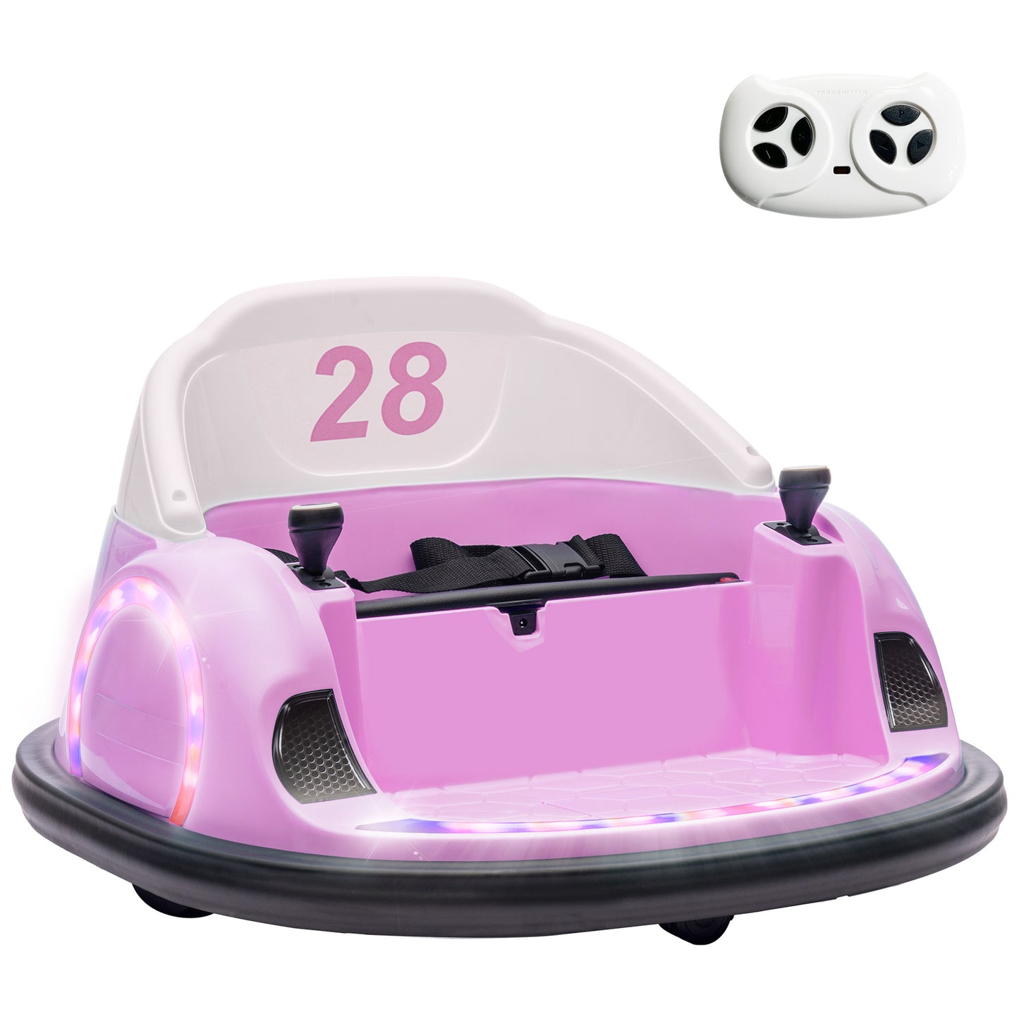 360° Rotation Kids Bumper Car, 12V Waltz Car with Remote Control