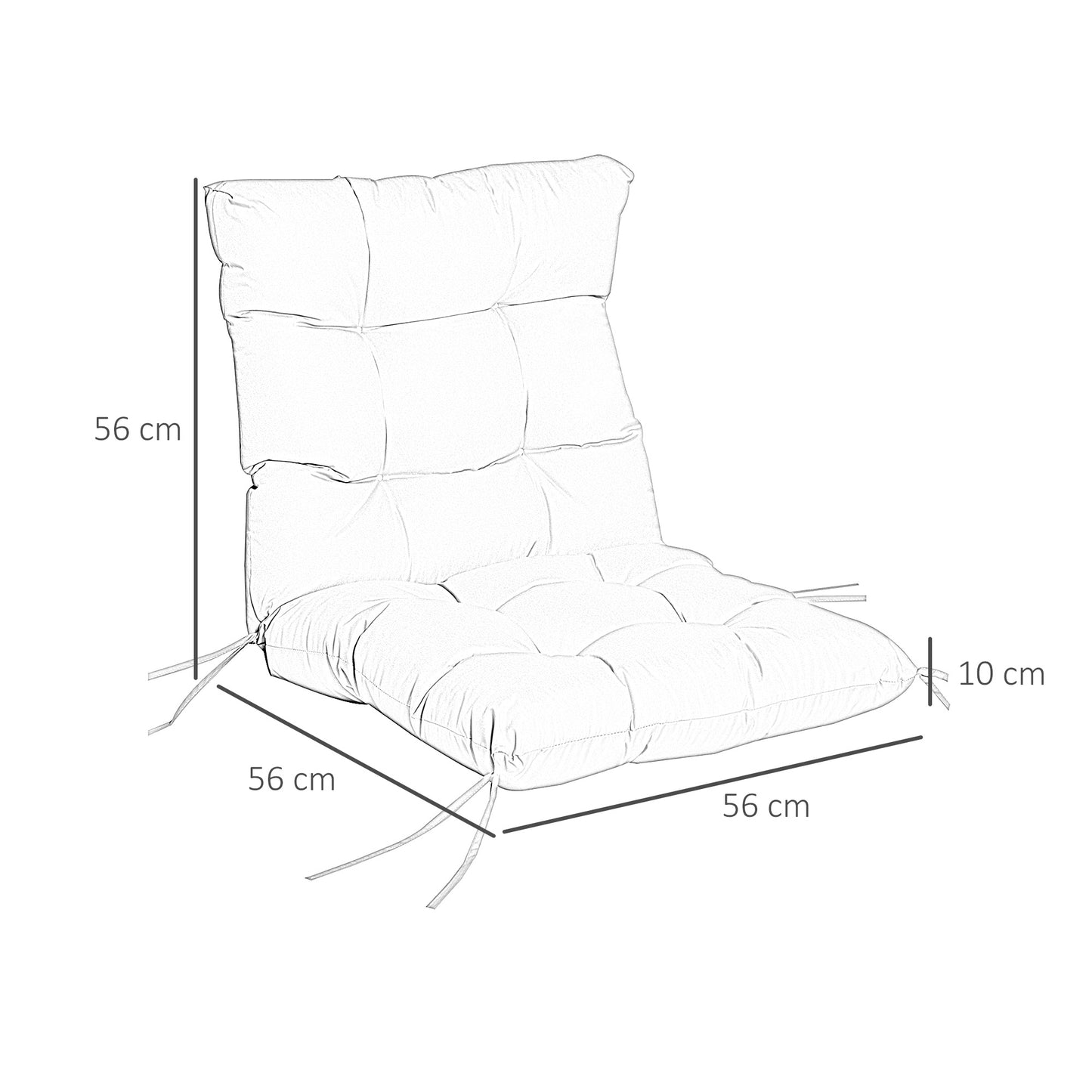 Garden Back Chair Cushion, Comfortable Patio Seat Cushion Pad