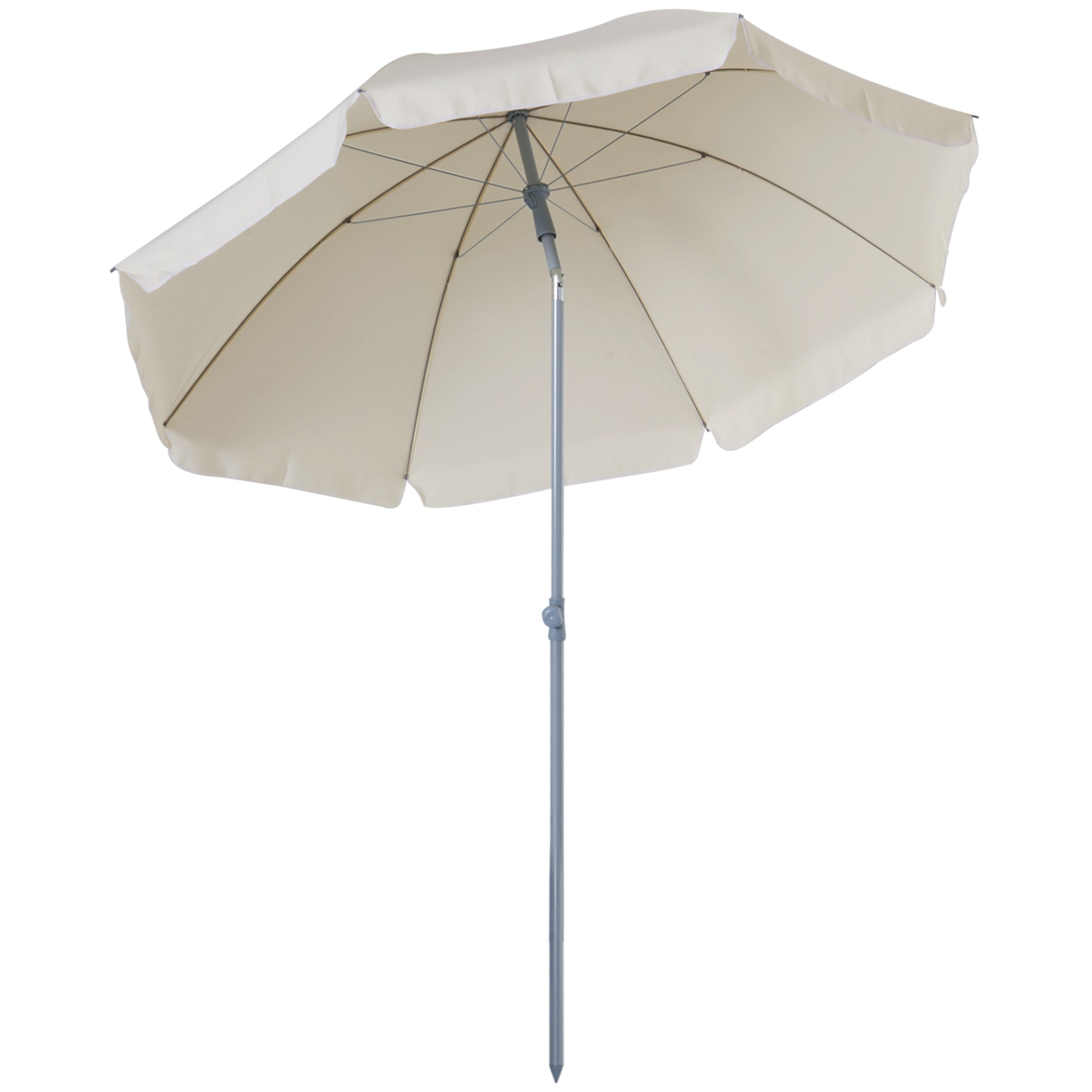 2.2m Beach Umbrella, Portable Parasol with Tilting Function