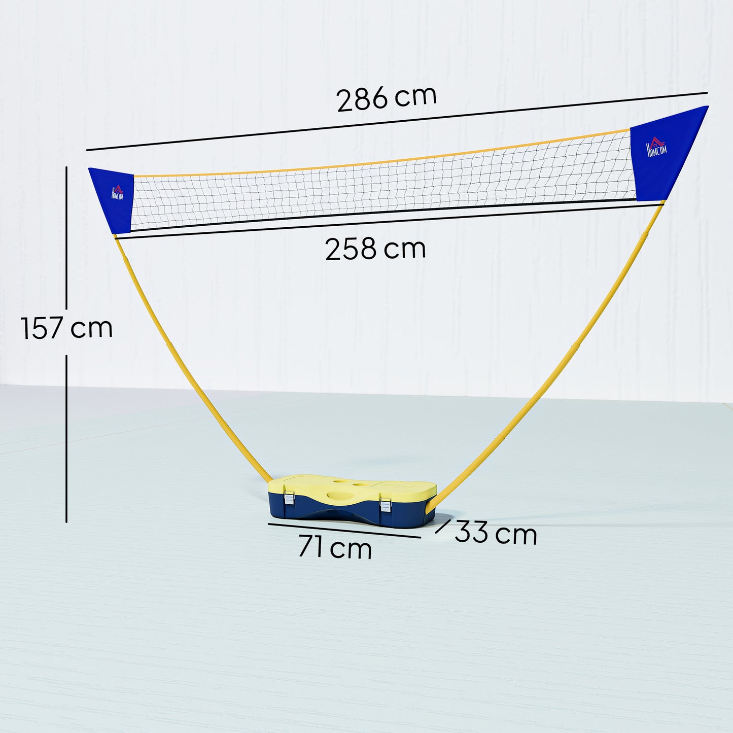 2.8m Portable Folding Badminton Net Set with 4 Badminton Rackets