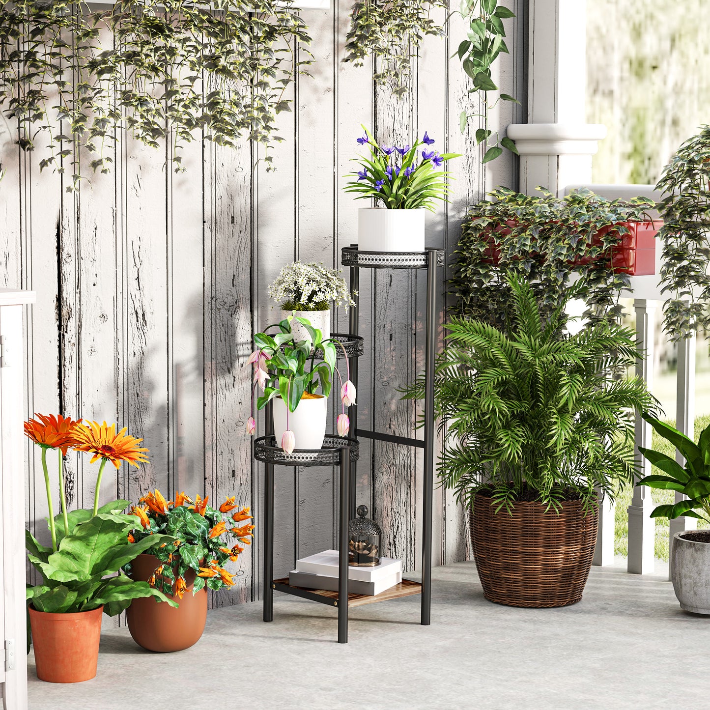 Four-Tier Steel Plant Stand
