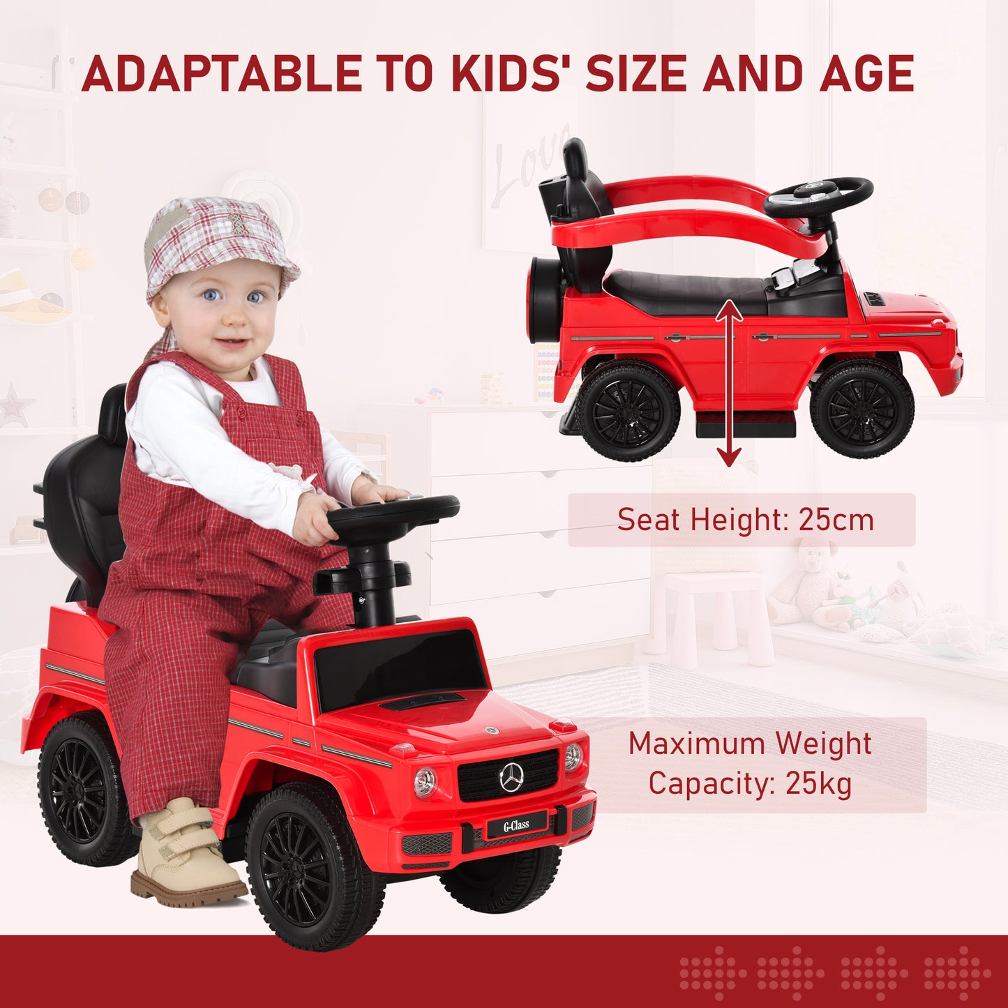 3 in 1 Kids Children Ride on Push Car Toddler Sliding Car G350