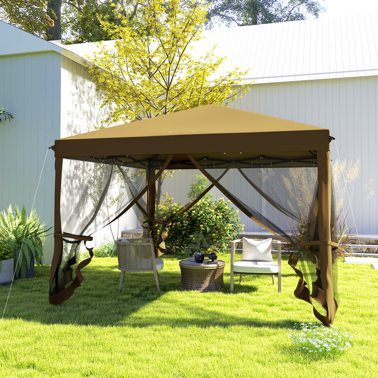 3 x 3 m Pop Up Gazebo, 420D Garden Tent Canopy