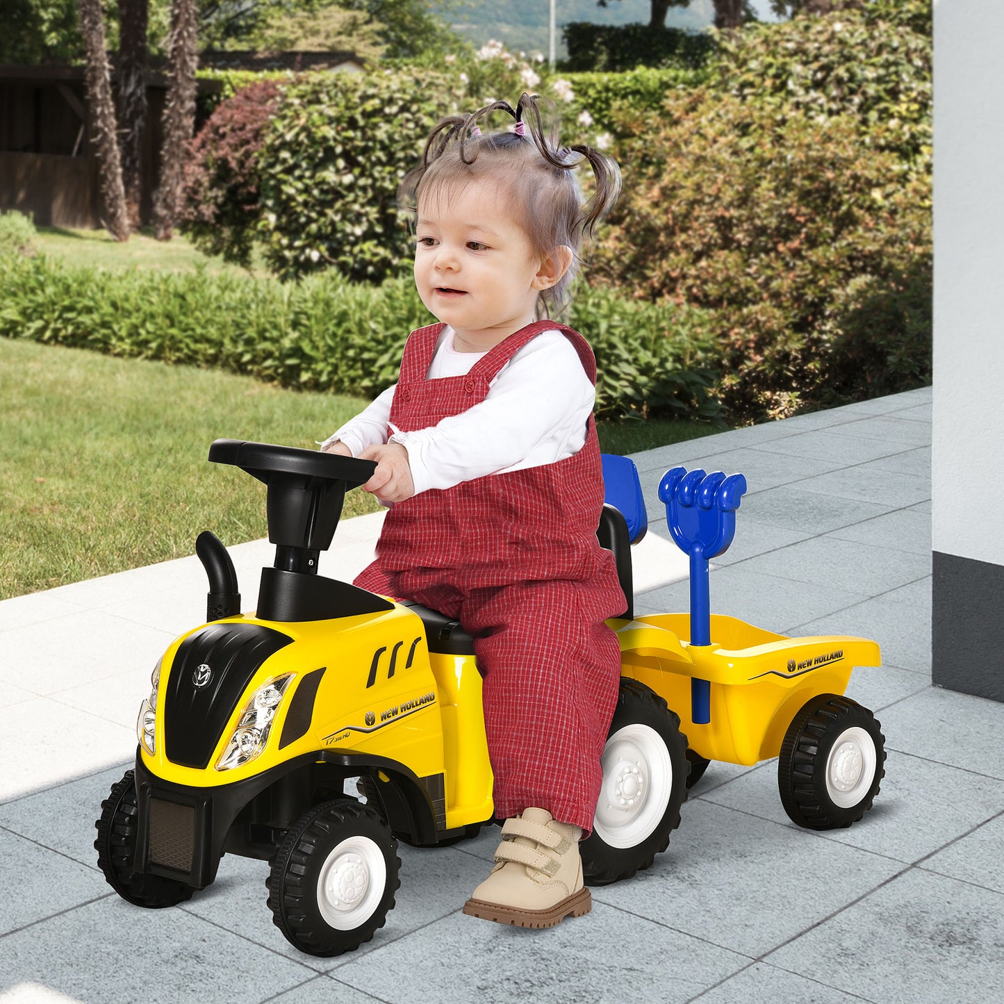 Ride On Tractor Toddler Walker Foot To Floor Slider w/ Horn Storage