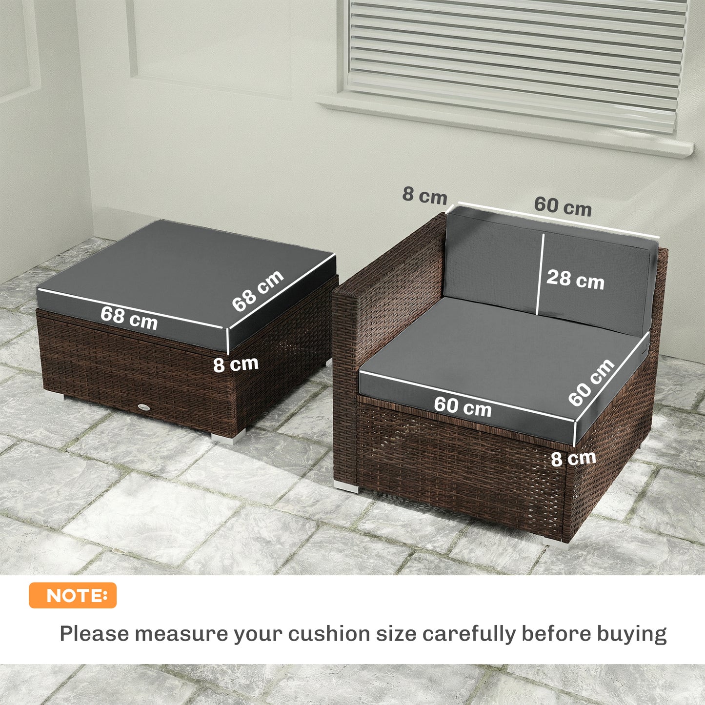 7-Piece Patio Furniture Cushions