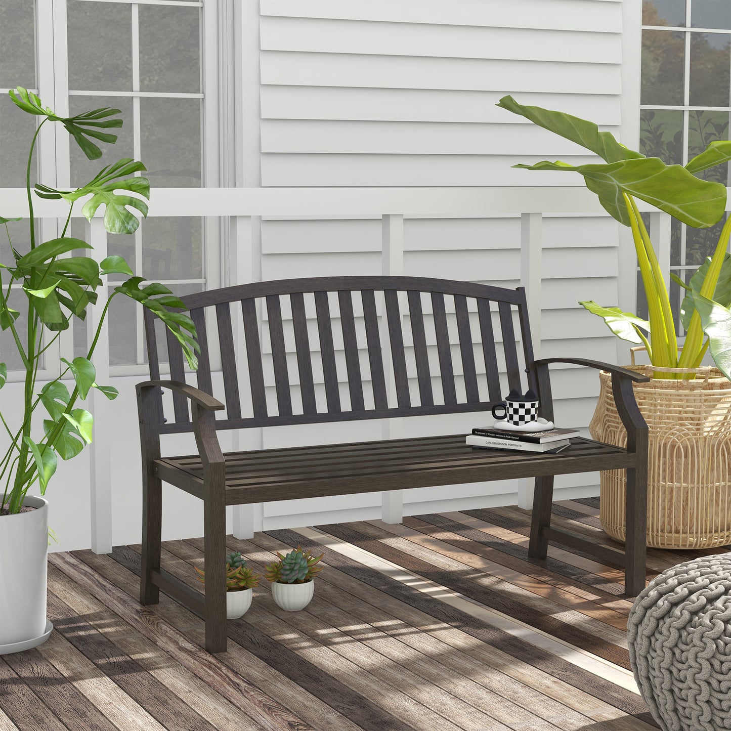 Two-Seater Simple Metal Bench