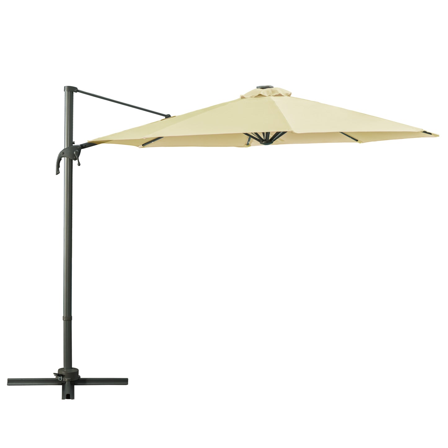 3(m) LED Cantilever Parasol Garden Sun Umbrella w/ Base