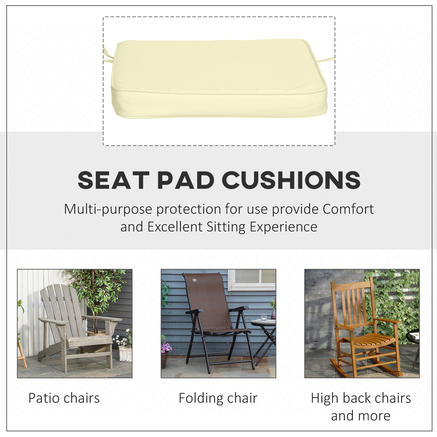 Set of 6 Pcs Chair Cushion, 42Lx42Wx5T cm